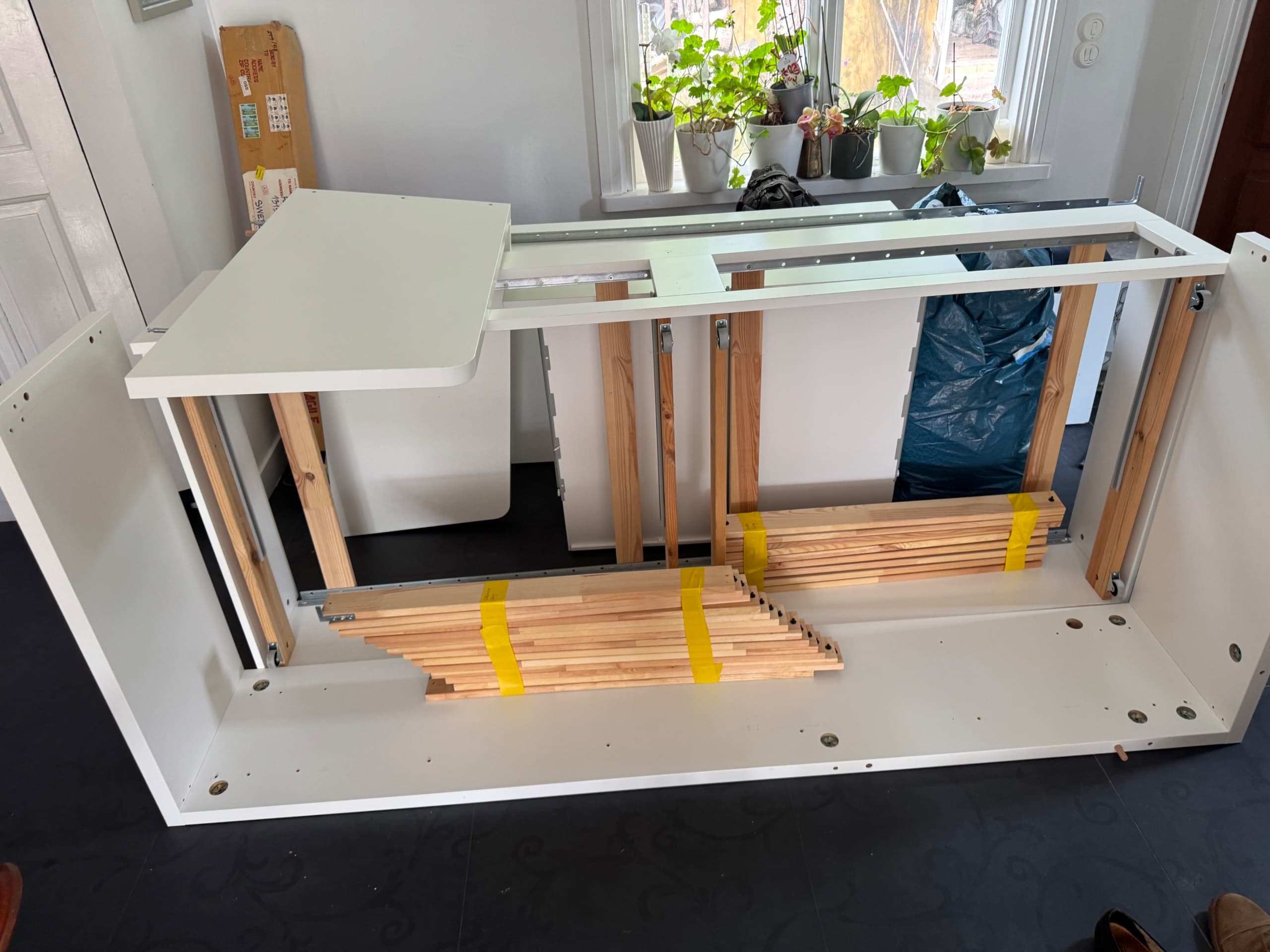 FLEKKE dagbäddstomme med 2 lådor, vit, 80x200 cm