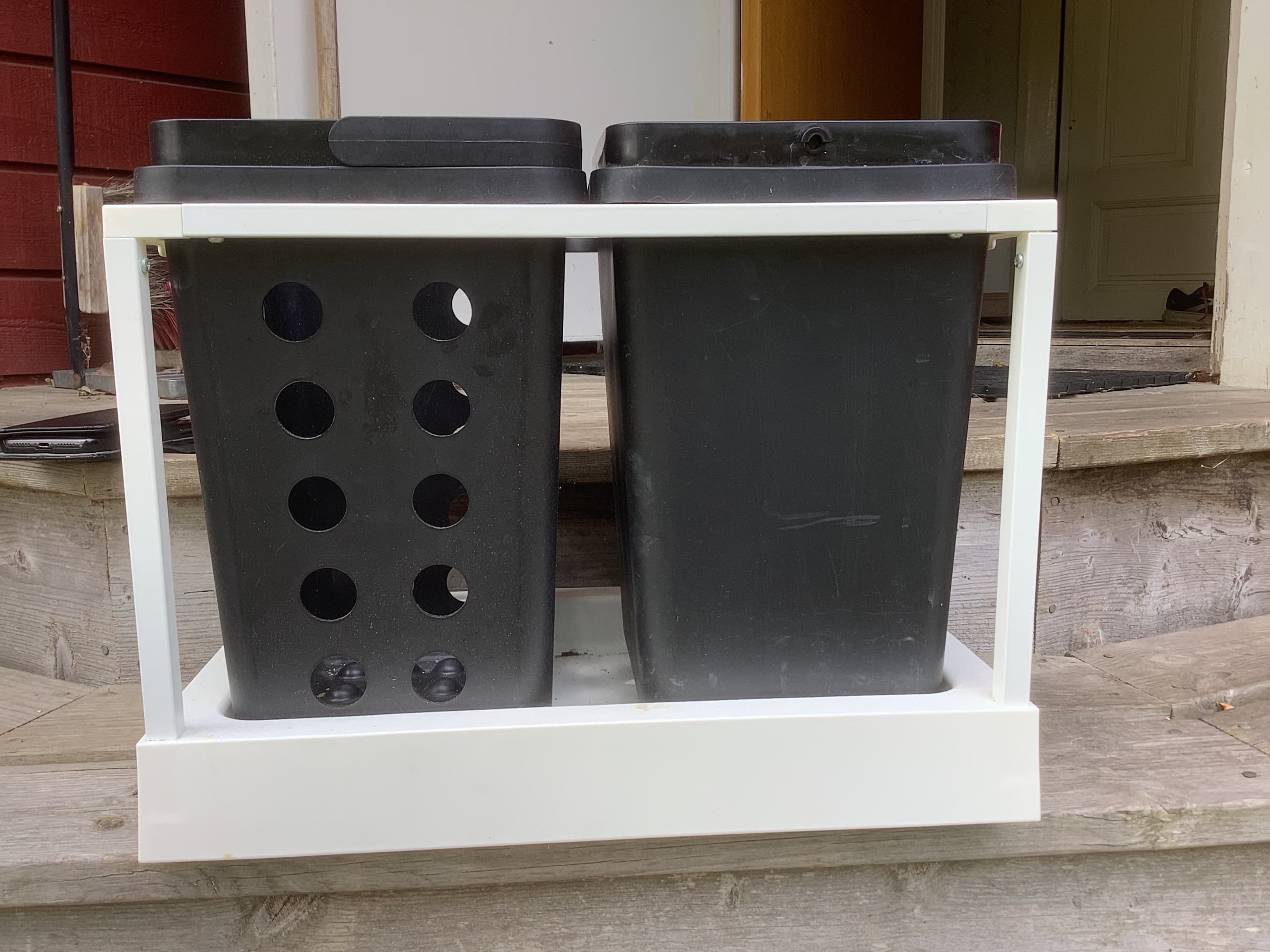 SOPSORTERINGSKÄRL waste sorting solution, with pull-out ventilated/light grey, 20 l