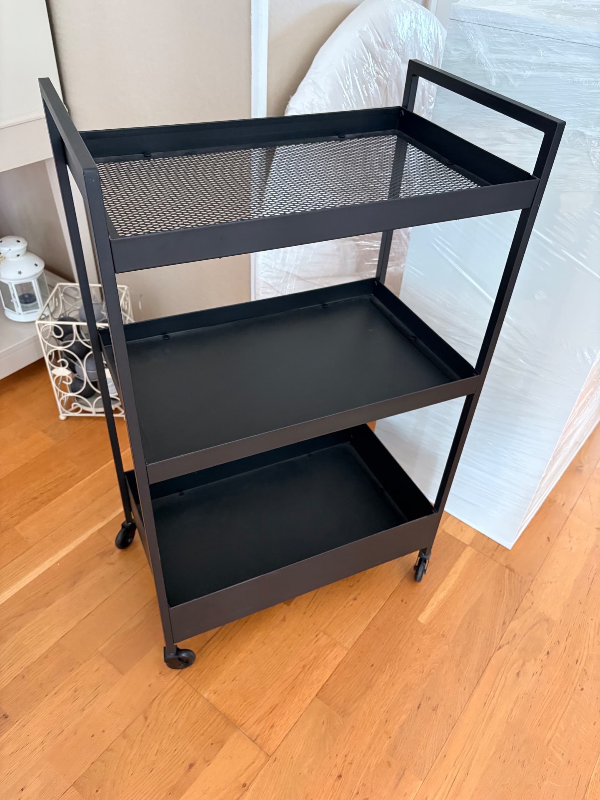 NISSAFORS trolley, black, 50.5x30x83 cm