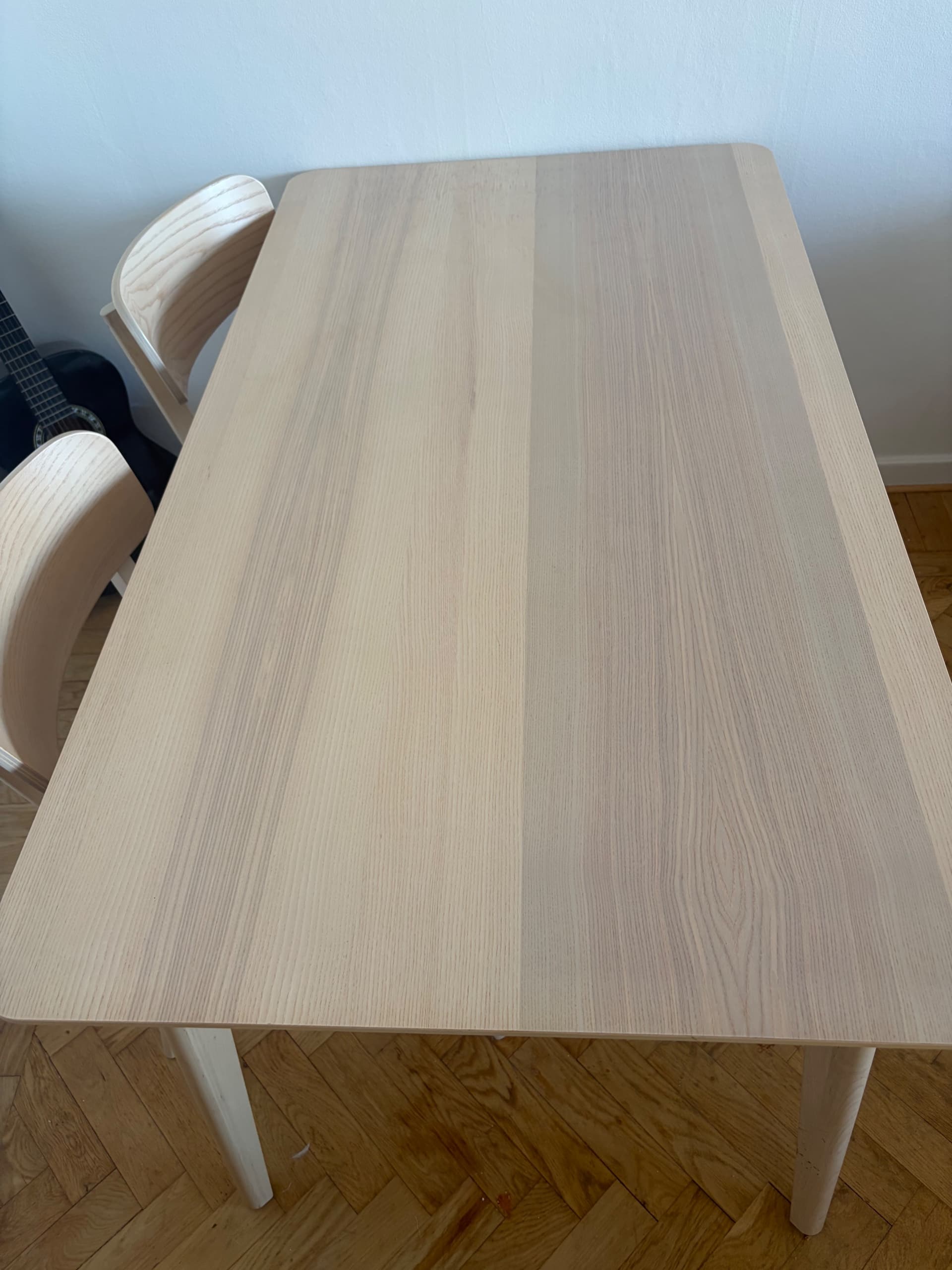 LISABO matgrupp med 4 stolar, askfaner/ask, 140x78 cm