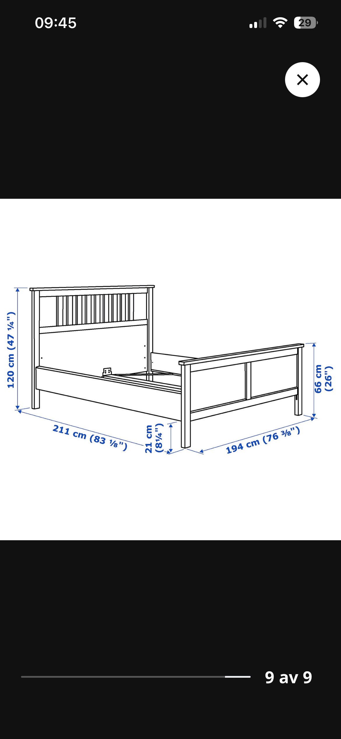 HEMNES sängstomme, vitbets, 180x200 cm