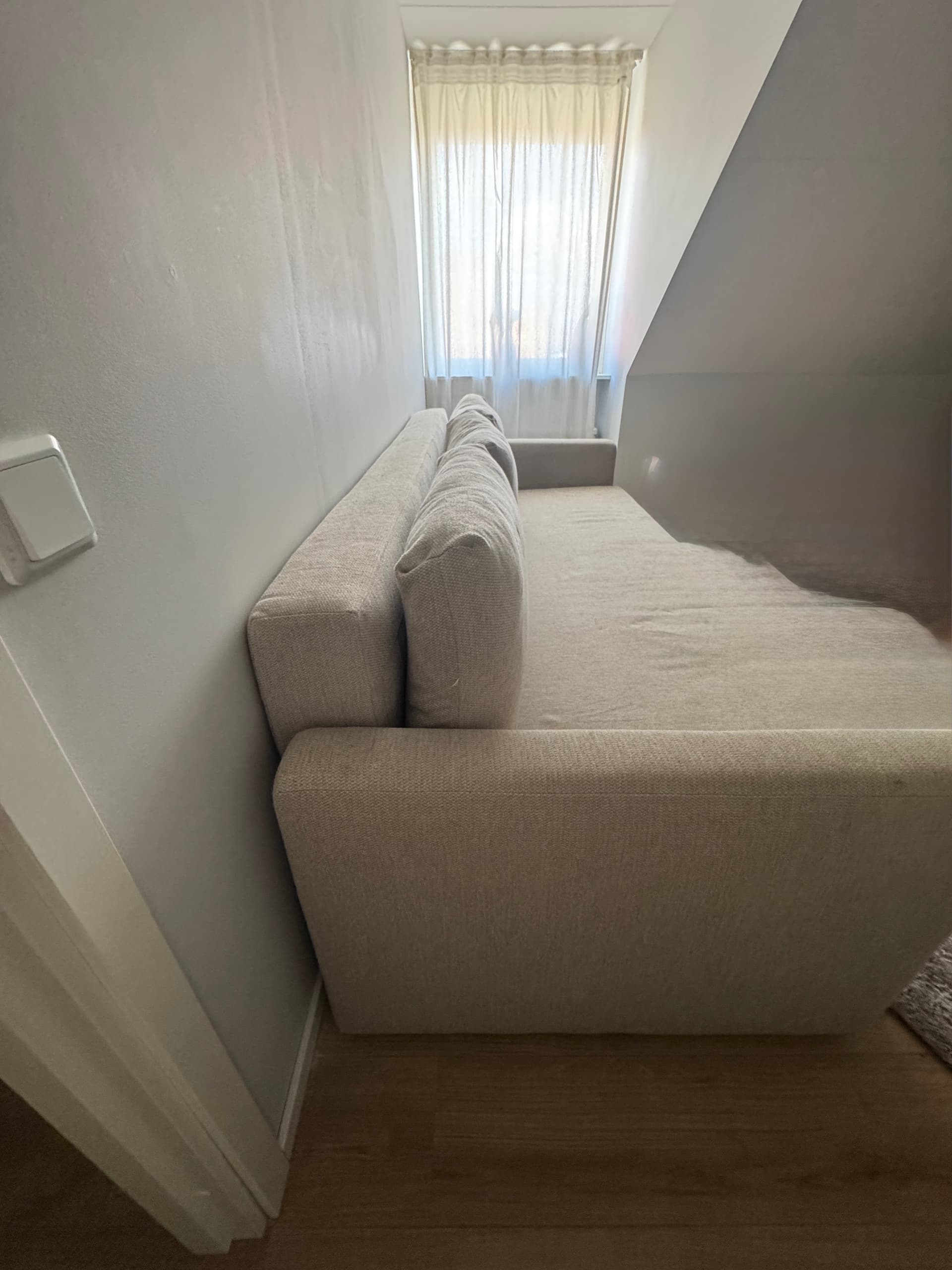 FRIHETEN 3-seat sofa-bed, Faringe light grey