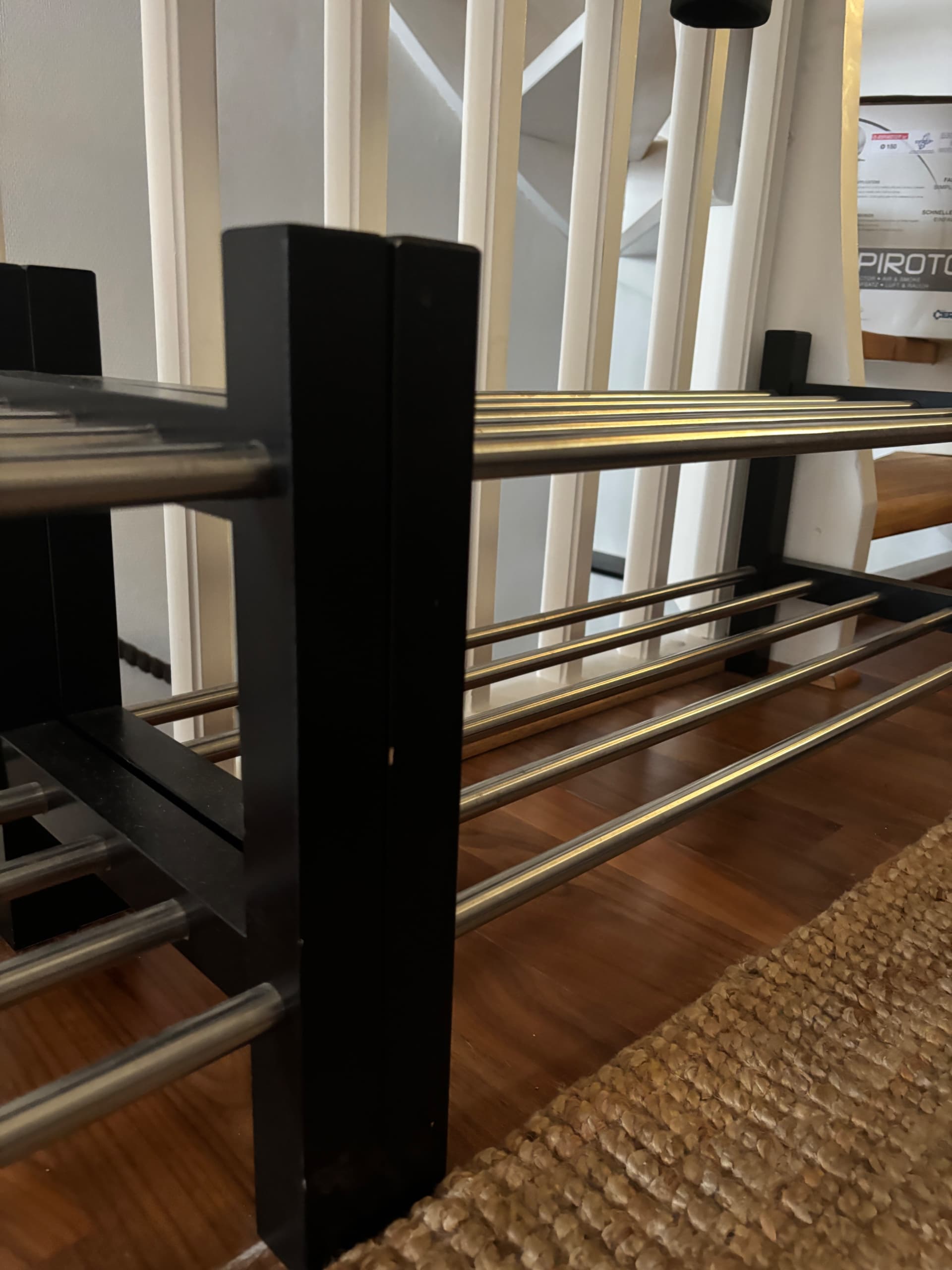 TJUSIG shoe rack, black, 79x32x37 cm