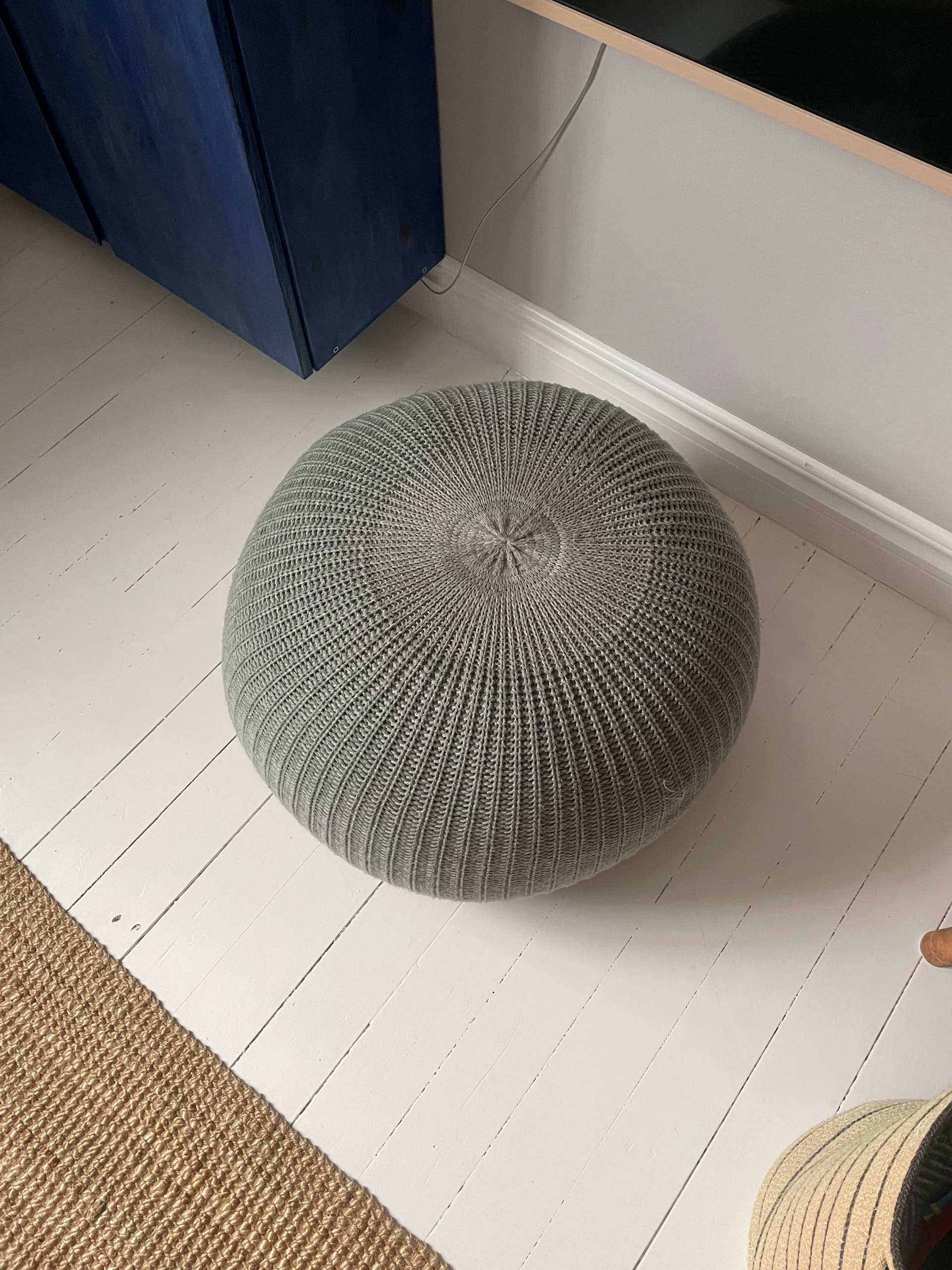 SANDARED pouffe, grey, 56 cm