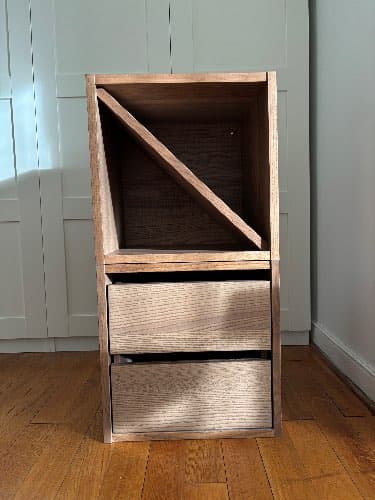 VADHOLMA wine shelf, brown/stained ash, 40x37x40 cm