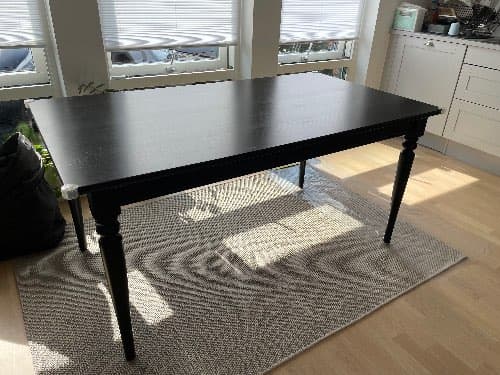 INGATORP extendable table, black, 155/215x87 cm