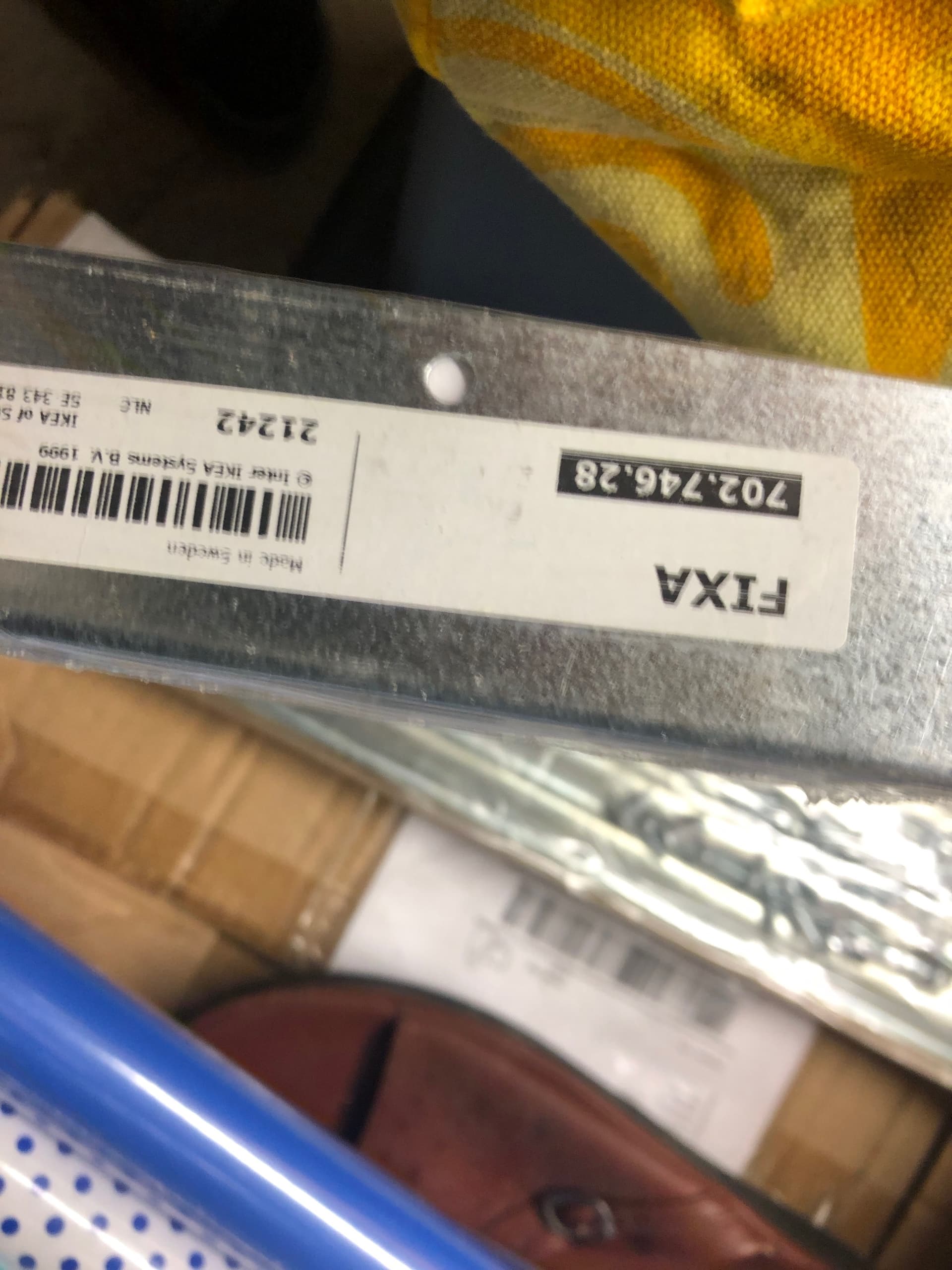 FIXA worktop support fitting, galvanised