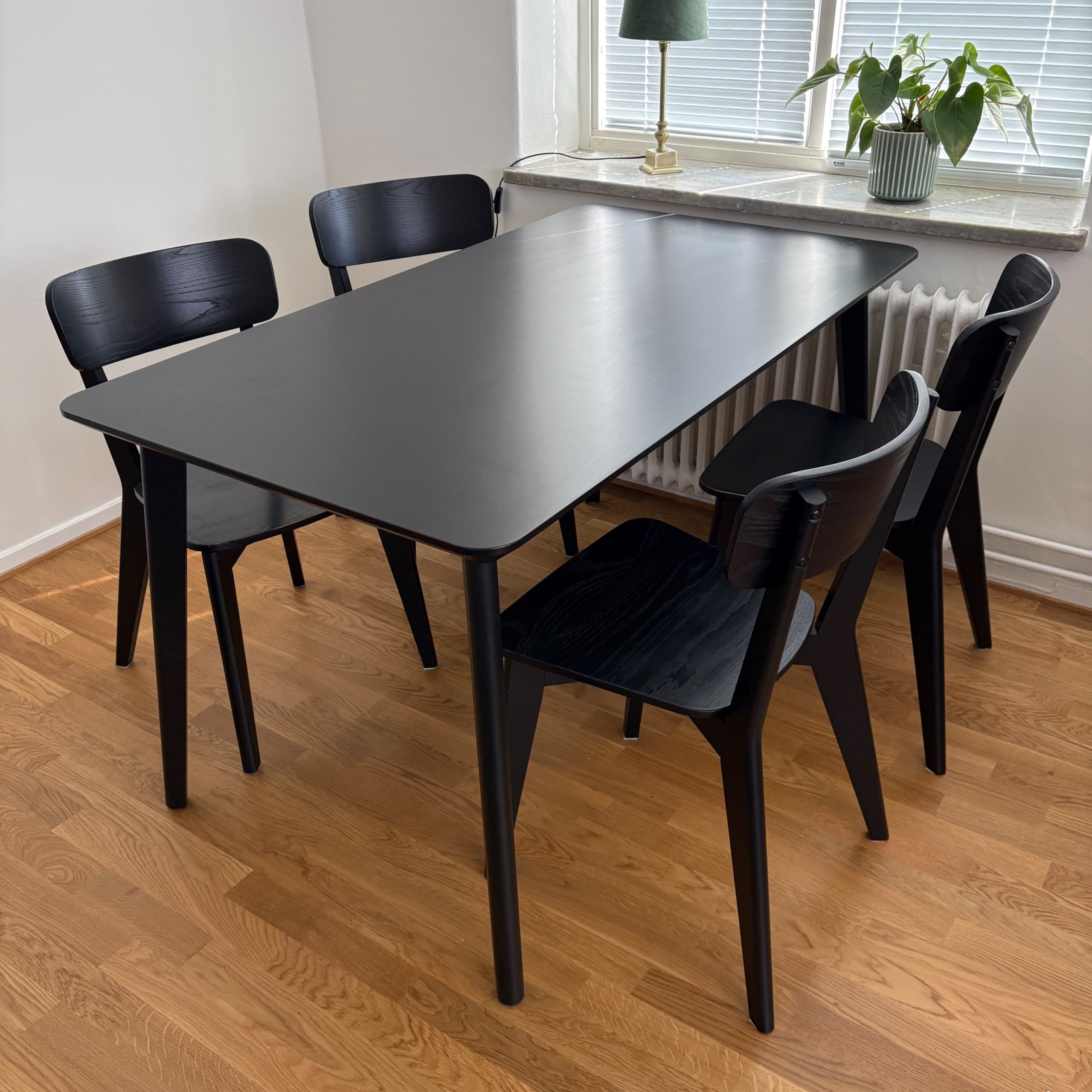 LISABO / LISABO table and 4 chairs, black/Tallmyra black/grey, 140x78 cm