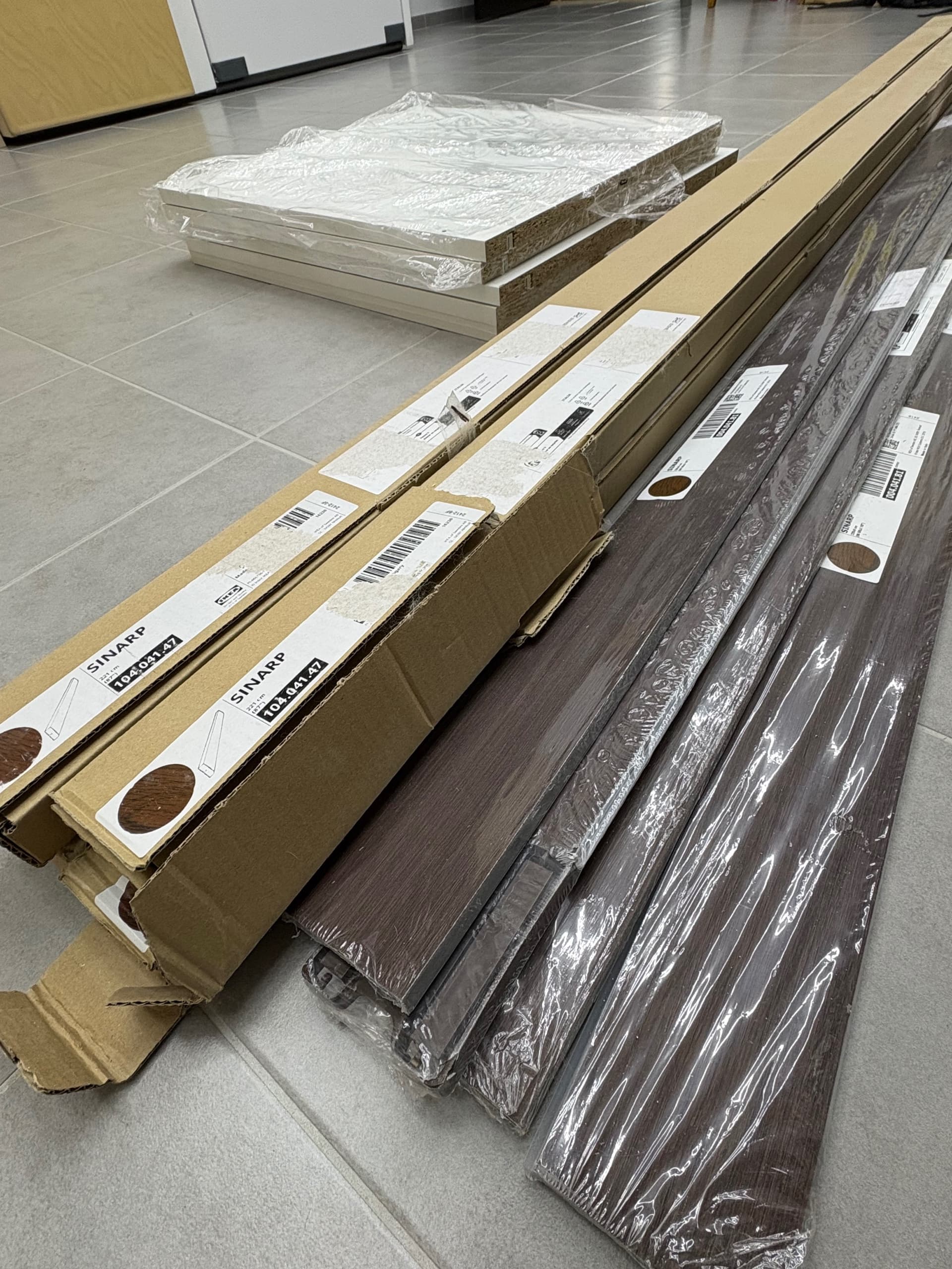 SINARP rounded deco strip/moulding, brown, 221 cm
