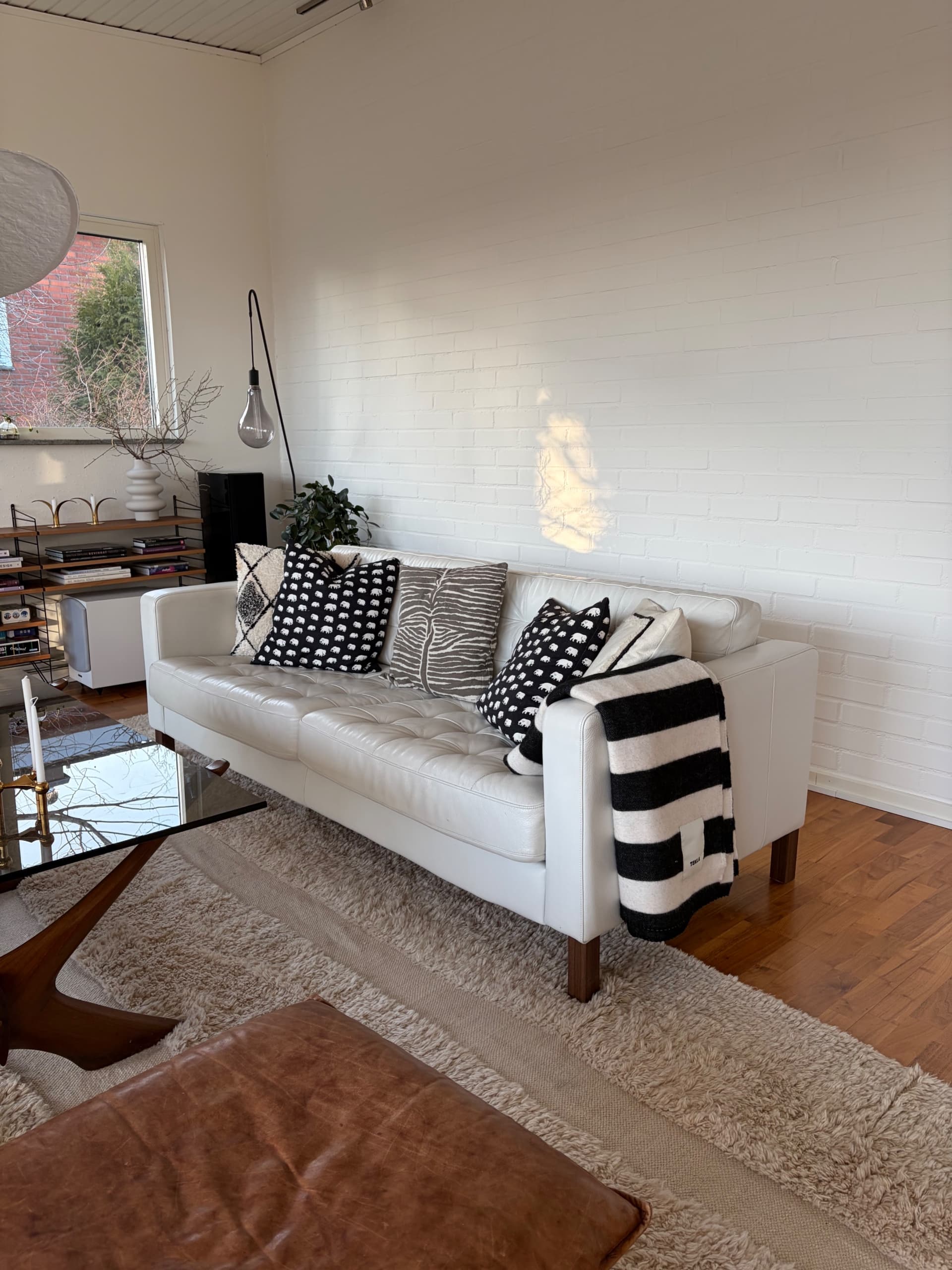 LANDSKRONA 2-seat sofa, Grann/Bomstad golden-brown/wood
