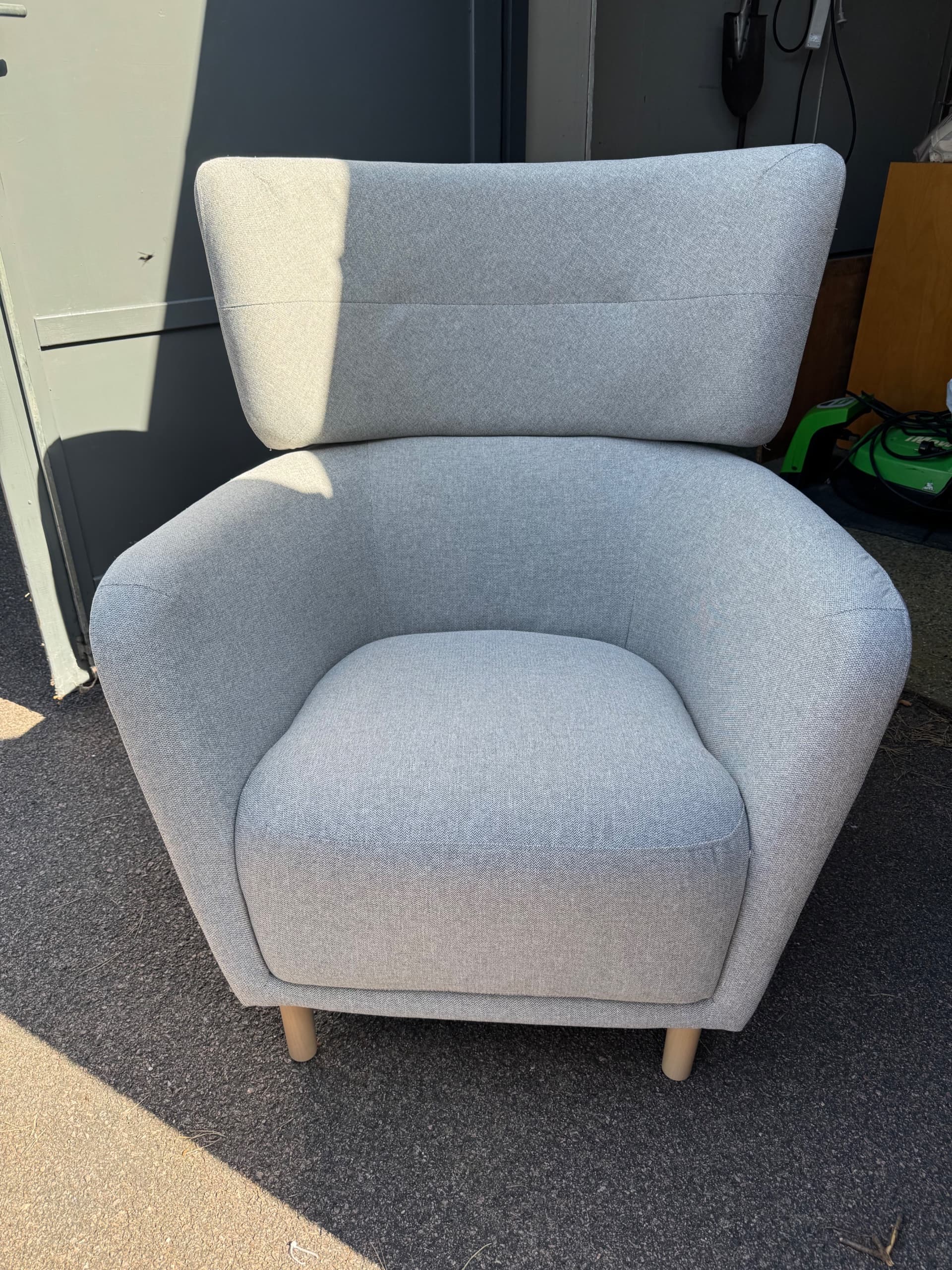 OSKARSHAMN wing chair, Tibbleby beige/grey