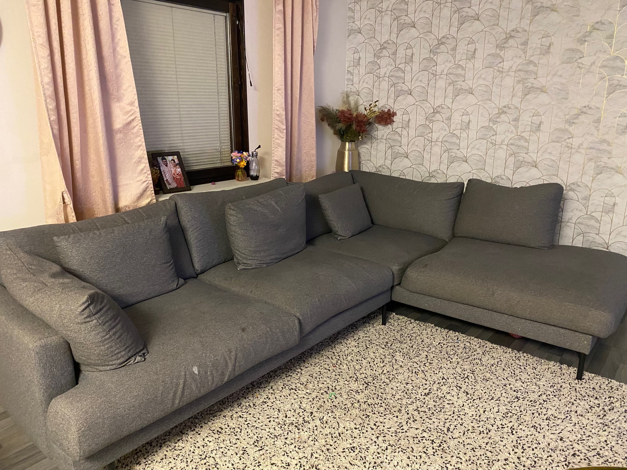 VIMLE 4-seat sofa with chaise longue, Gunnared beige