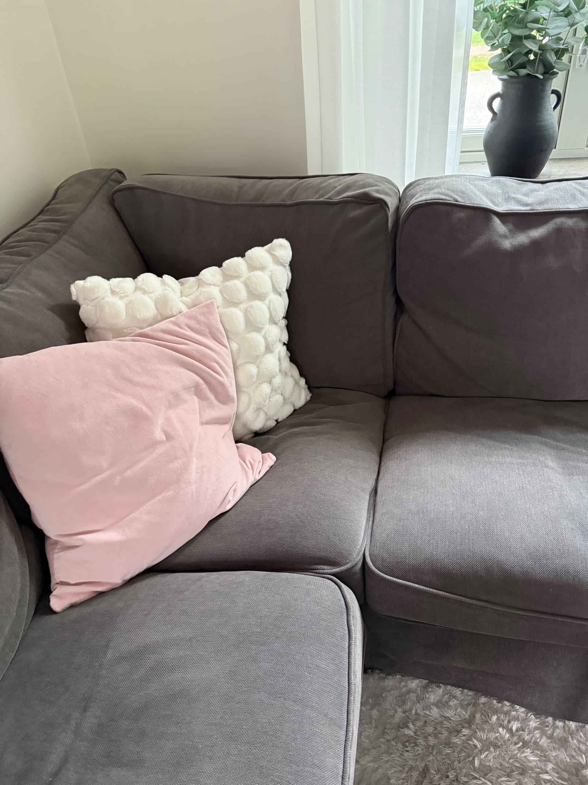 EKTORP cover for corner sofa, 4-seat, Tallmyra medium grey