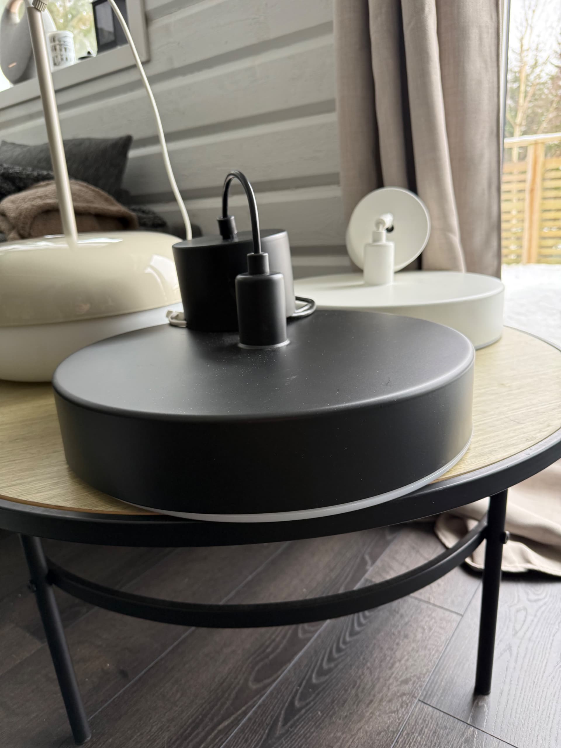 NYMÅNE LED taklampa, trådlös dimbar vitt spektrum/antracit, 38 cm