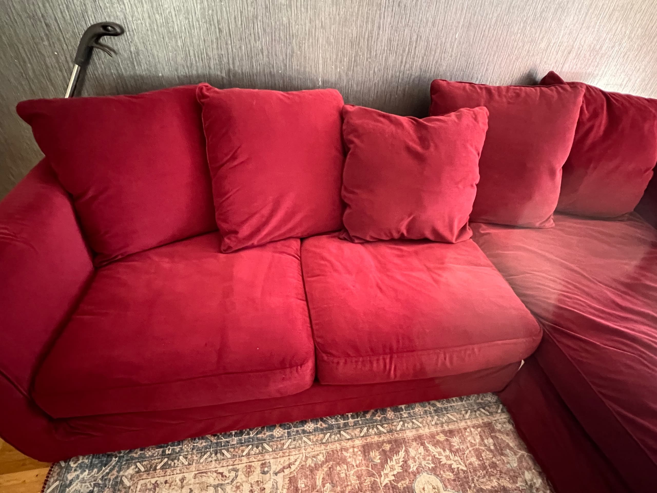 JÄRNVÄG matta, kort lugg, ornamentmönster rosa/beige, 200x300 cm