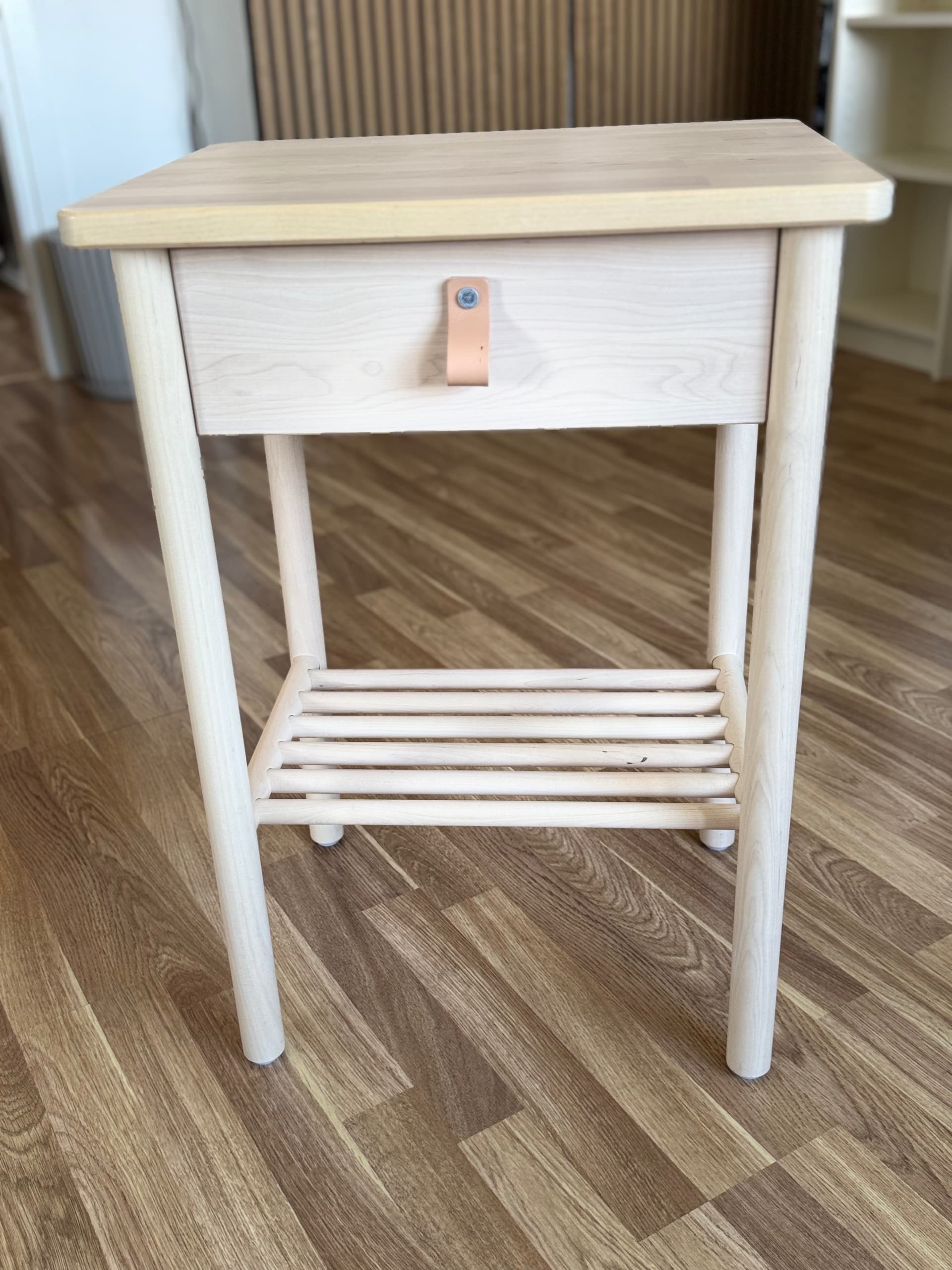 BJÖRKSNÄS bedside table, birch, 48x38 cm