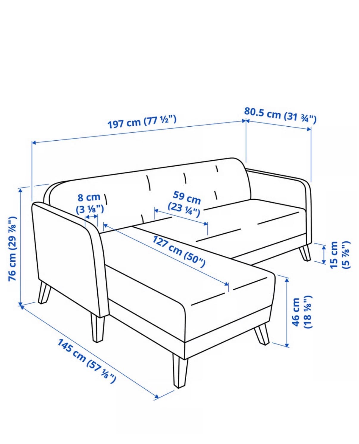 LINANÄS 3-seat sofa, with chaise longue/Vissle beige