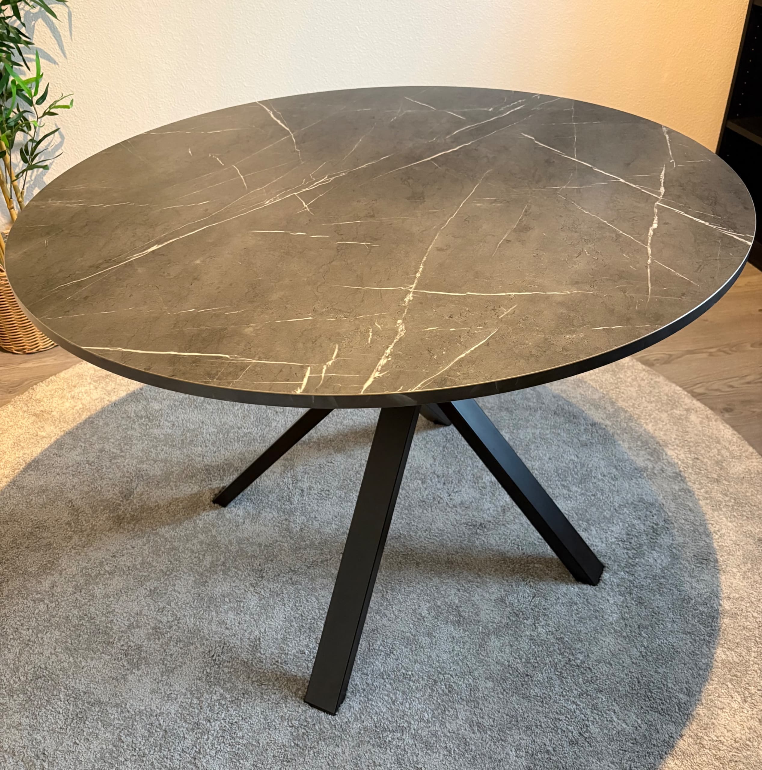 MARIEDAMM MATBORD table, black marble effect, 105 cm