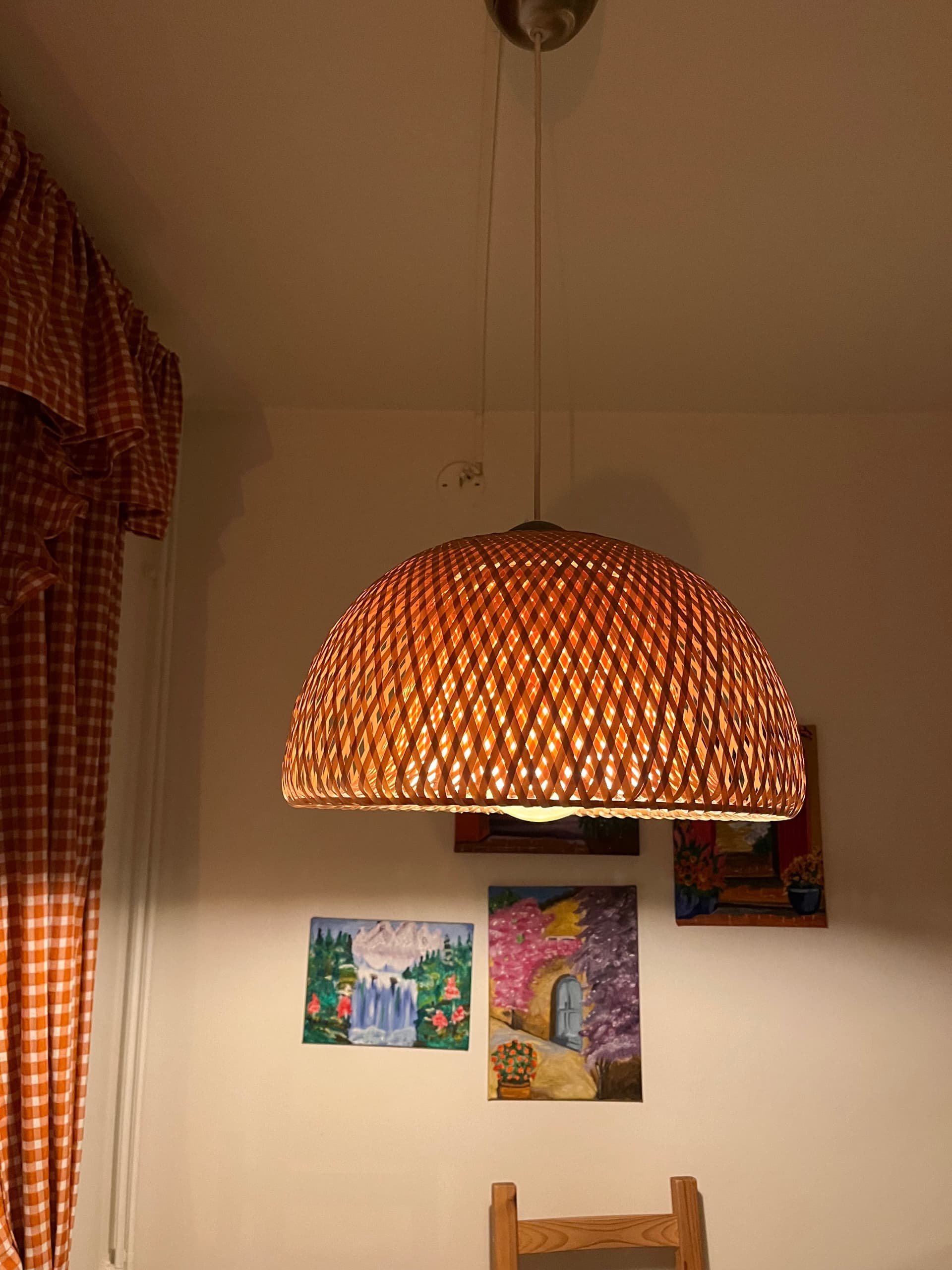 SINNERLIG pendant lamp, bamboo/handmade, 50 cm