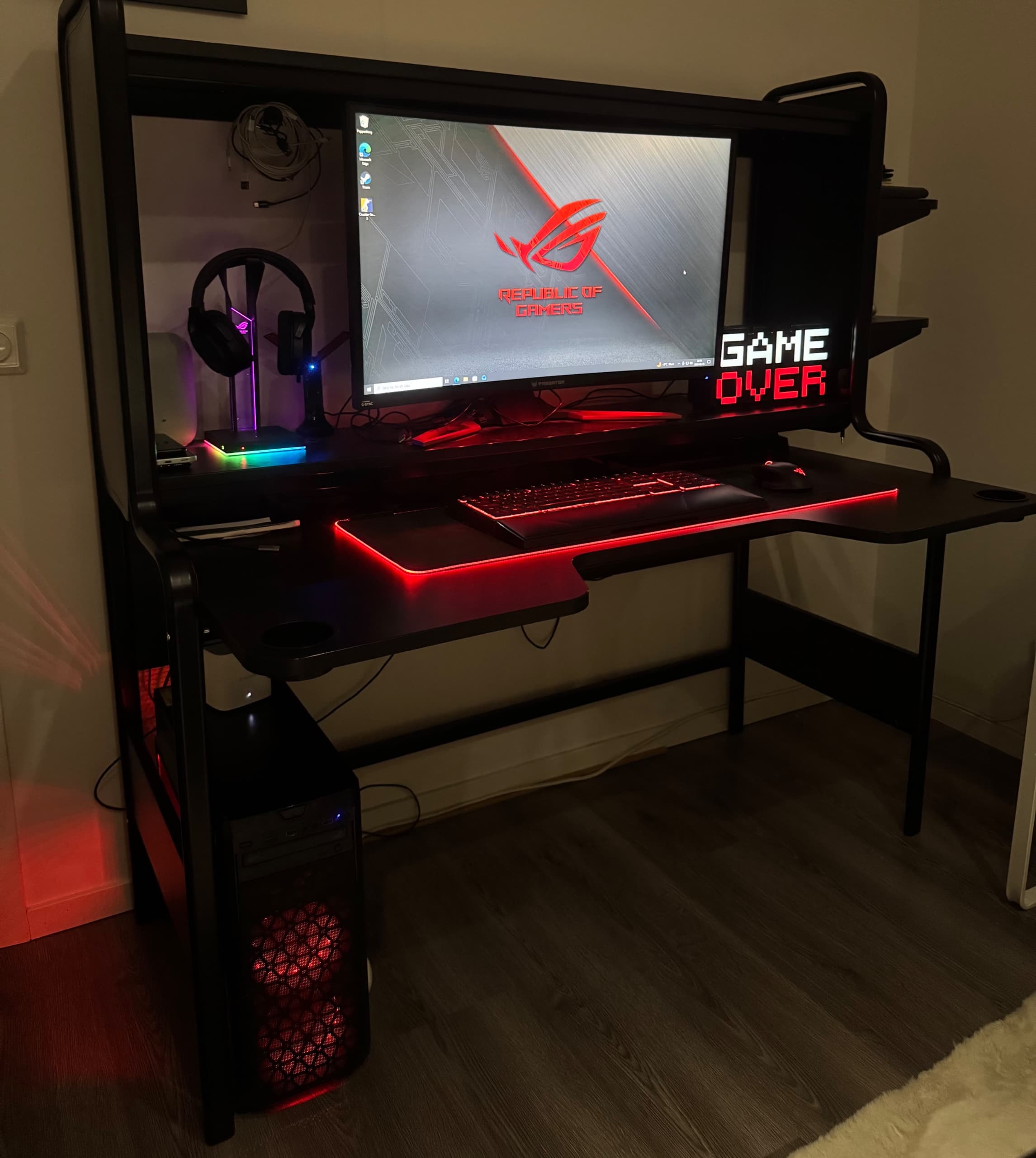 FREDDE / STYRSPEL gaming desk and chair, black/grey