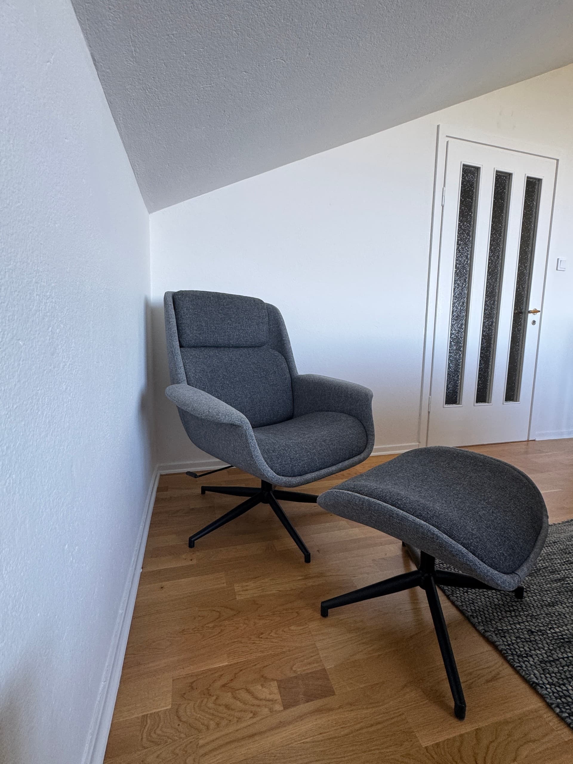ÄLEBY armchair with footstool