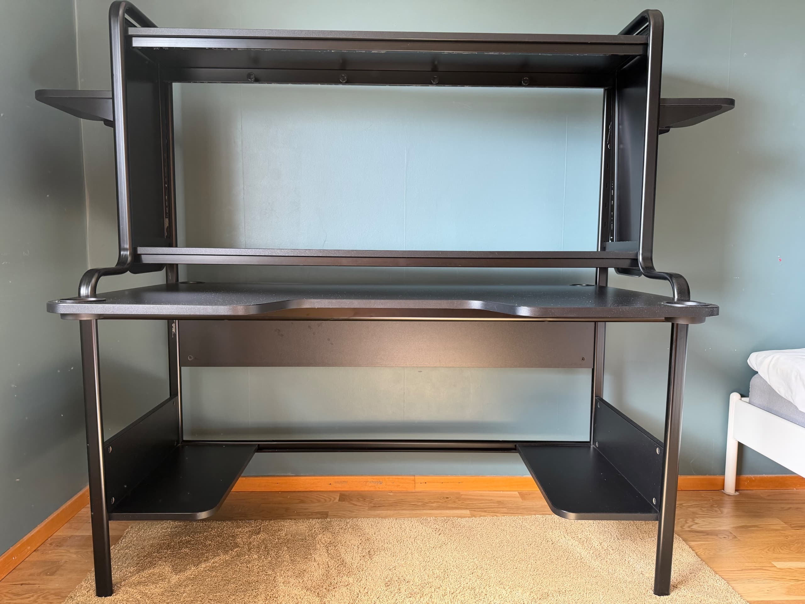FREDDE Skrivbord, svart, 185x74x146 cm
