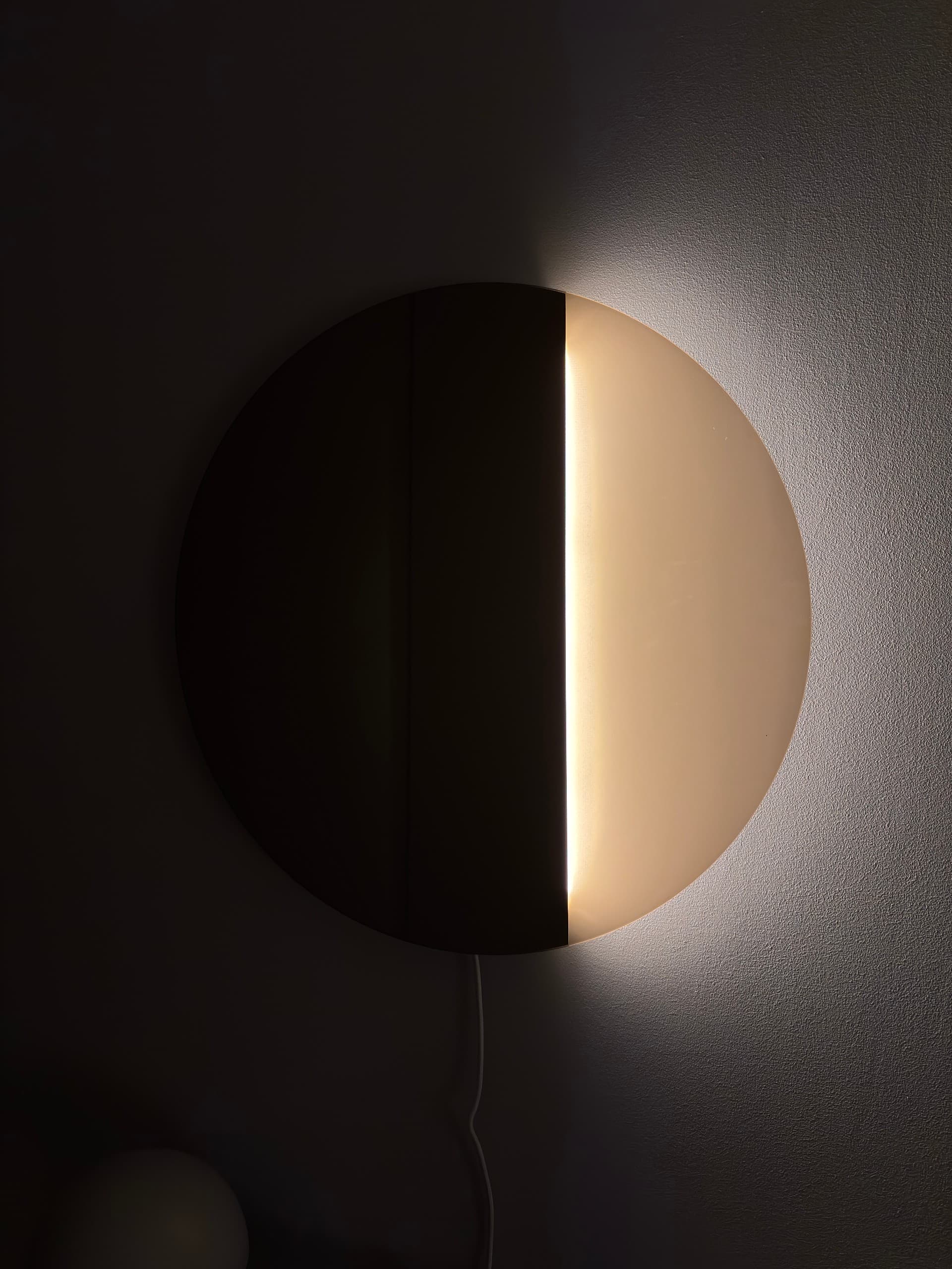 VARMBLIXT LED vägg/spegel lampa, dimbar/bronsfärgad rund