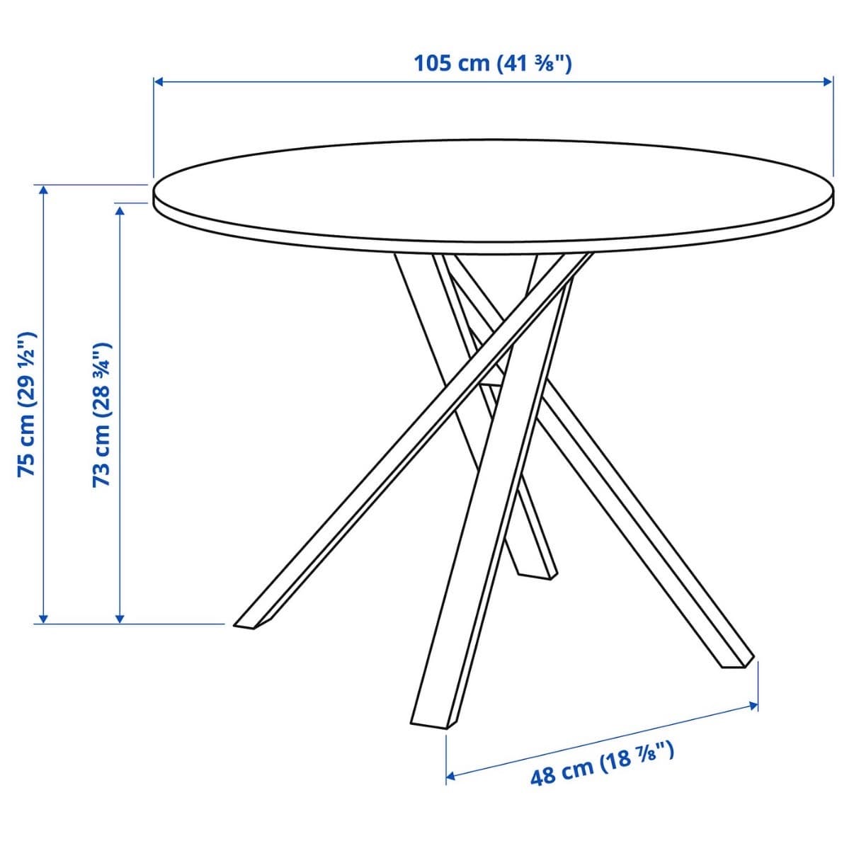 MARIEDAMM bord, svart marmormönstrad, 105 cm