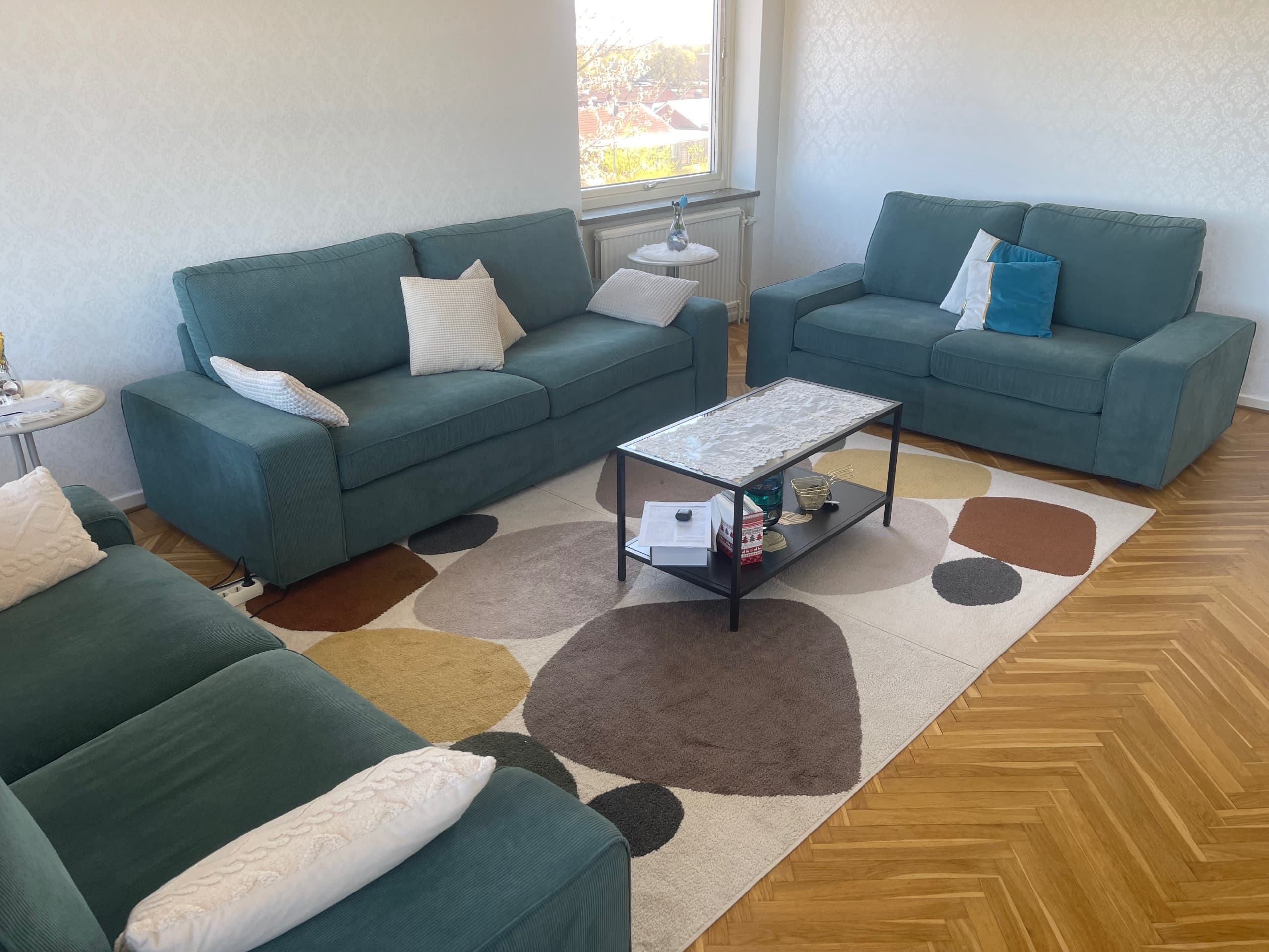 KIVIK 2-seat sofa, Kelinge grey-turquoise