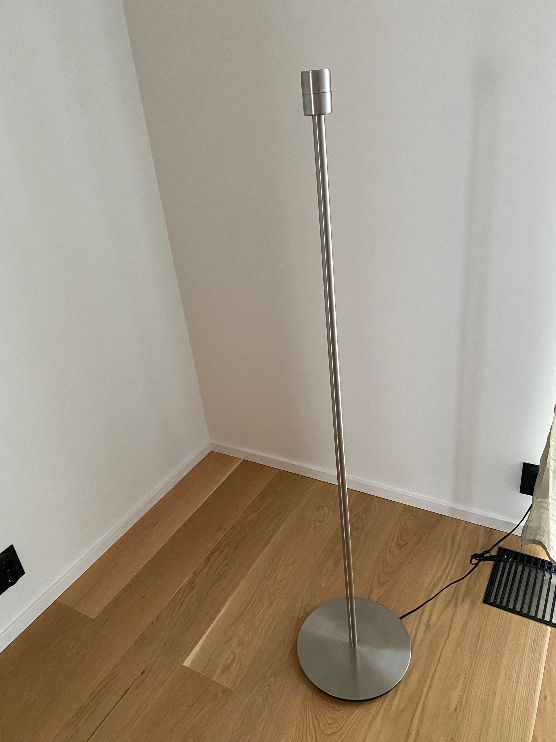SKAFTET floor lamp base, nickel-plated