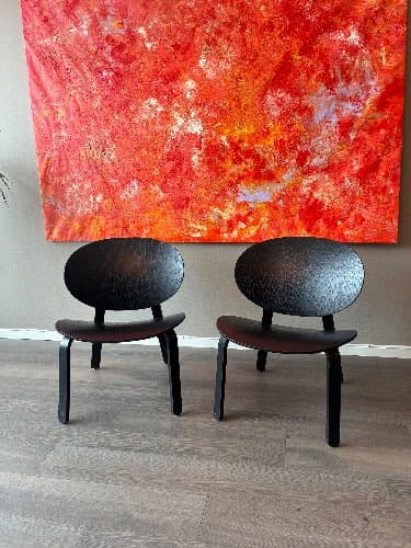 FRÖSET easy chair, black stained oak veneer