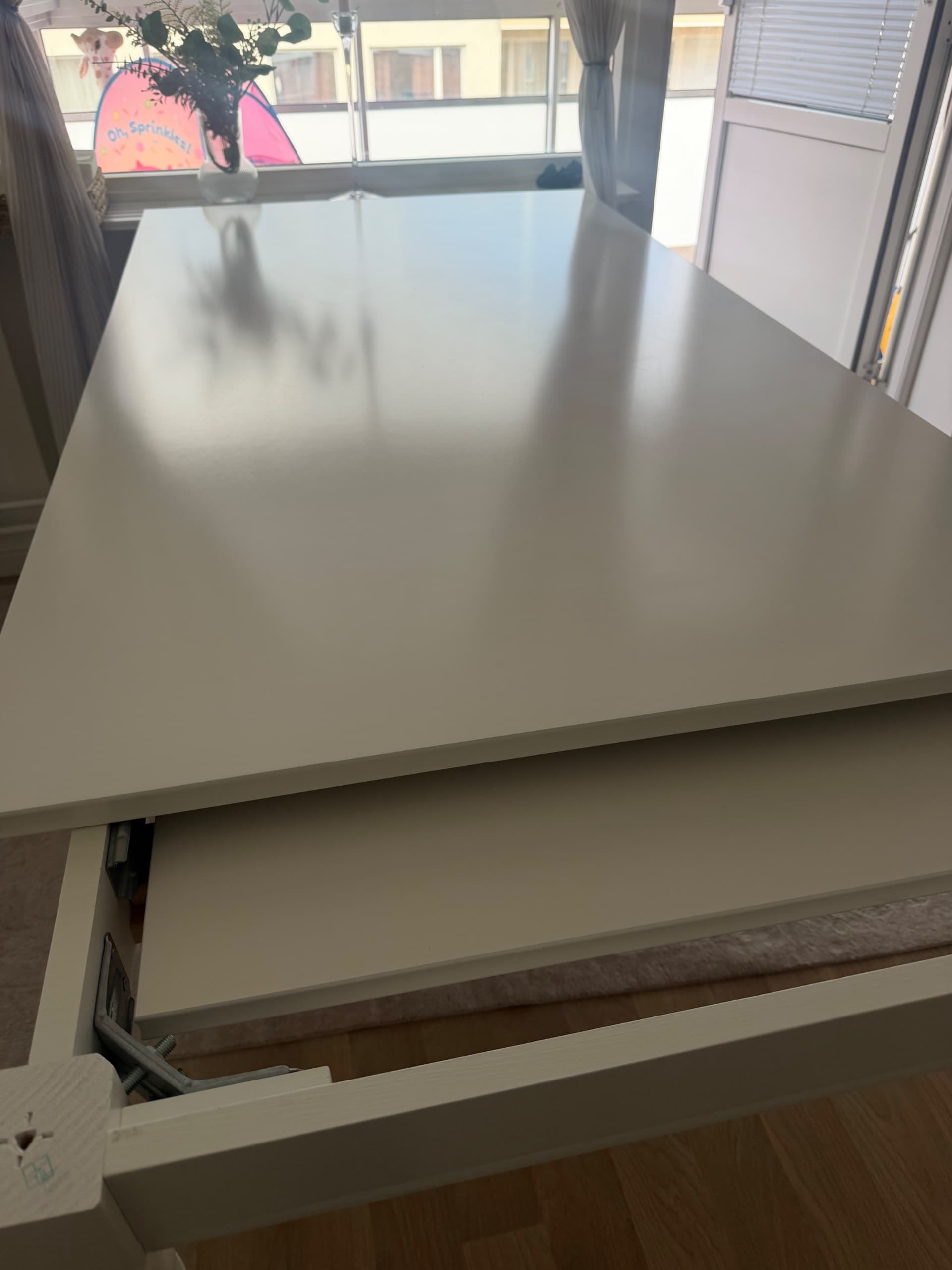 ROSENTORP extendable table, white, 155/215x87 cm
