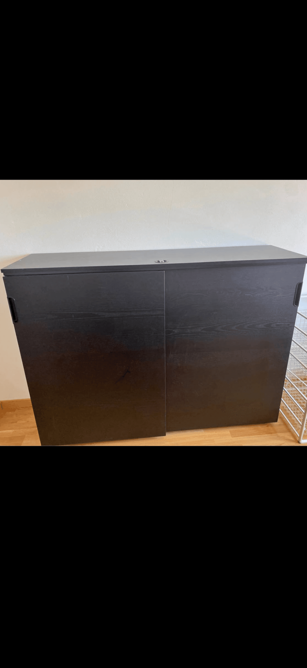 GALANT cabinet with sliding doors, black stained ash veneer, 160x120 cm