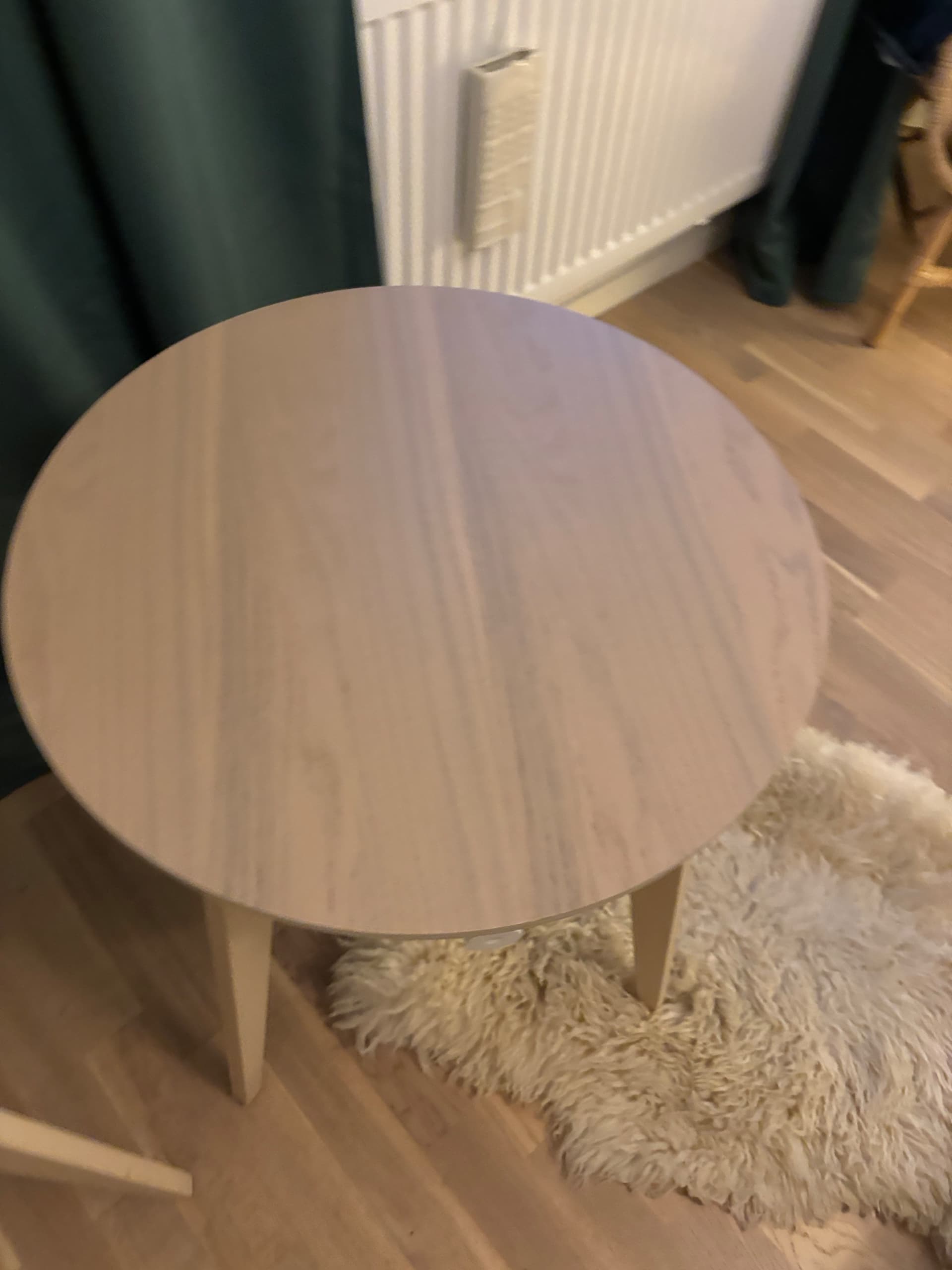 STARKVIND table with air purifier, stained oak veneer/white smart