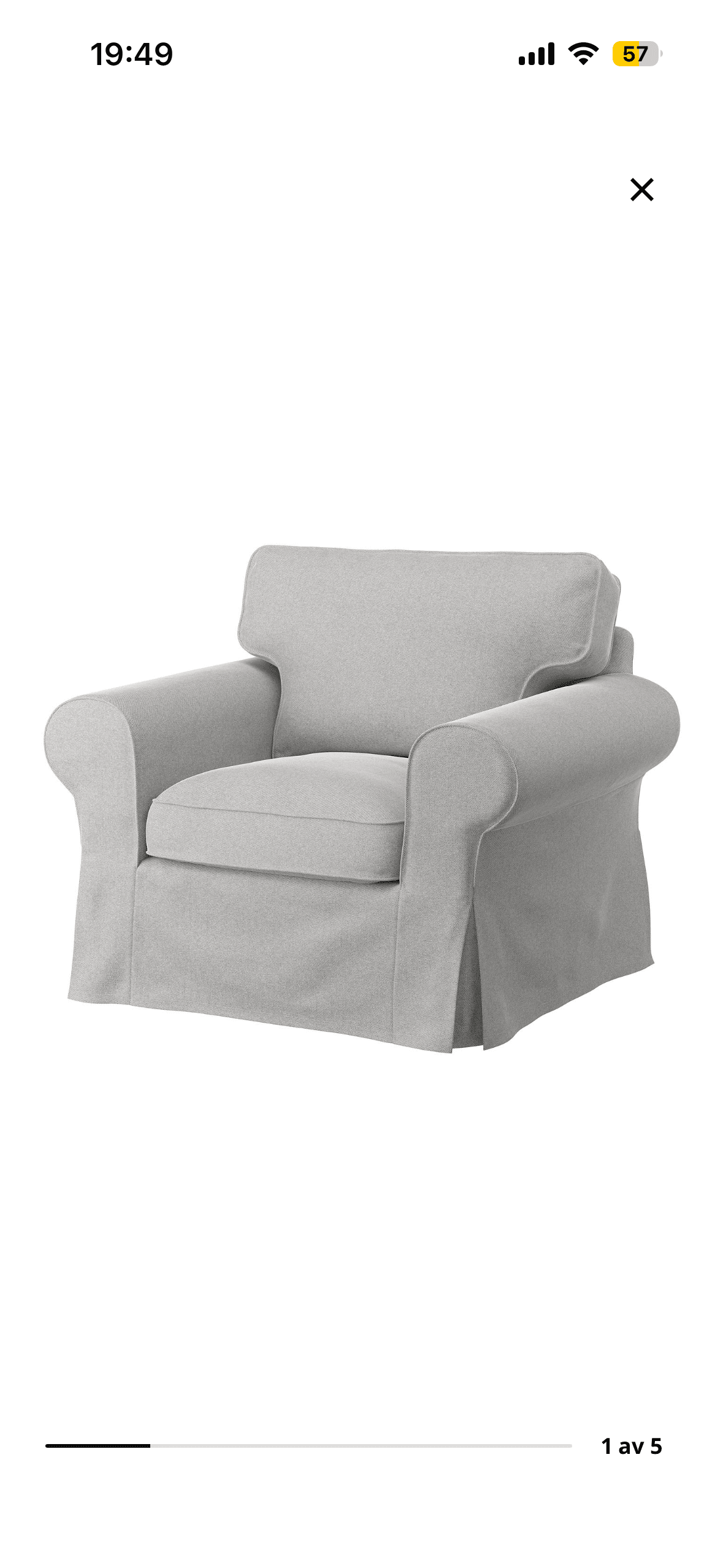 EKTORP cover for armchair, Tallmyra medium grey