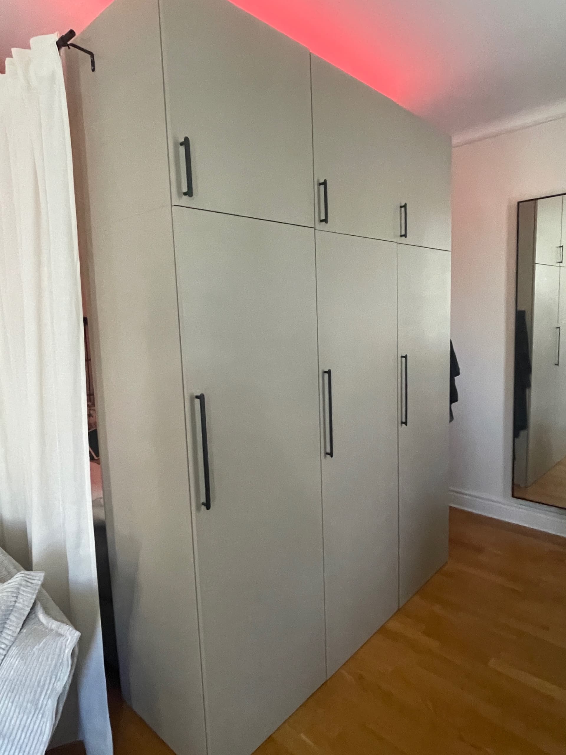 PLATSA garderob m 6 dörrar, vit/Fonnes vit, 180x57x241 cm