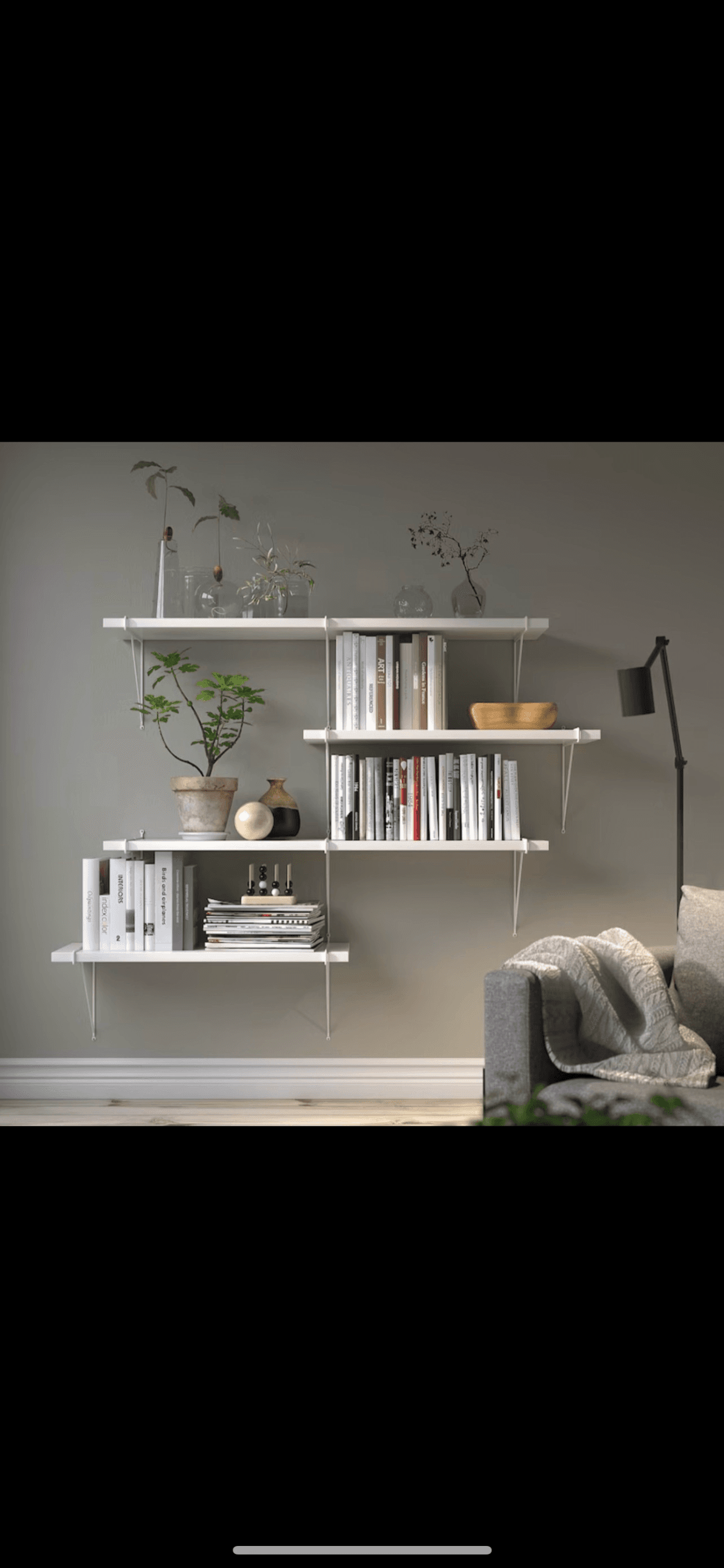 BERGSHULT / PERSHULT wall shelf, white/white, 80x20 cm