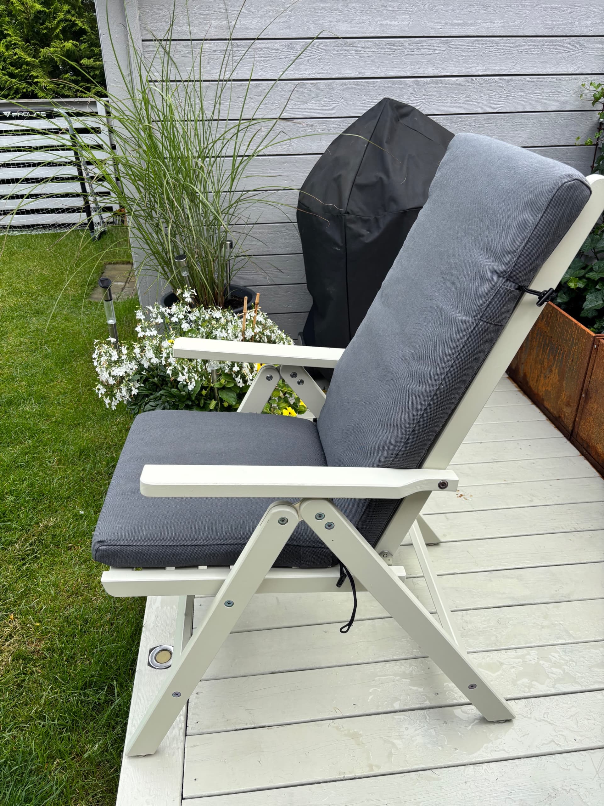 BONDHOLMEN positionsstol, utomhus, vit/beige