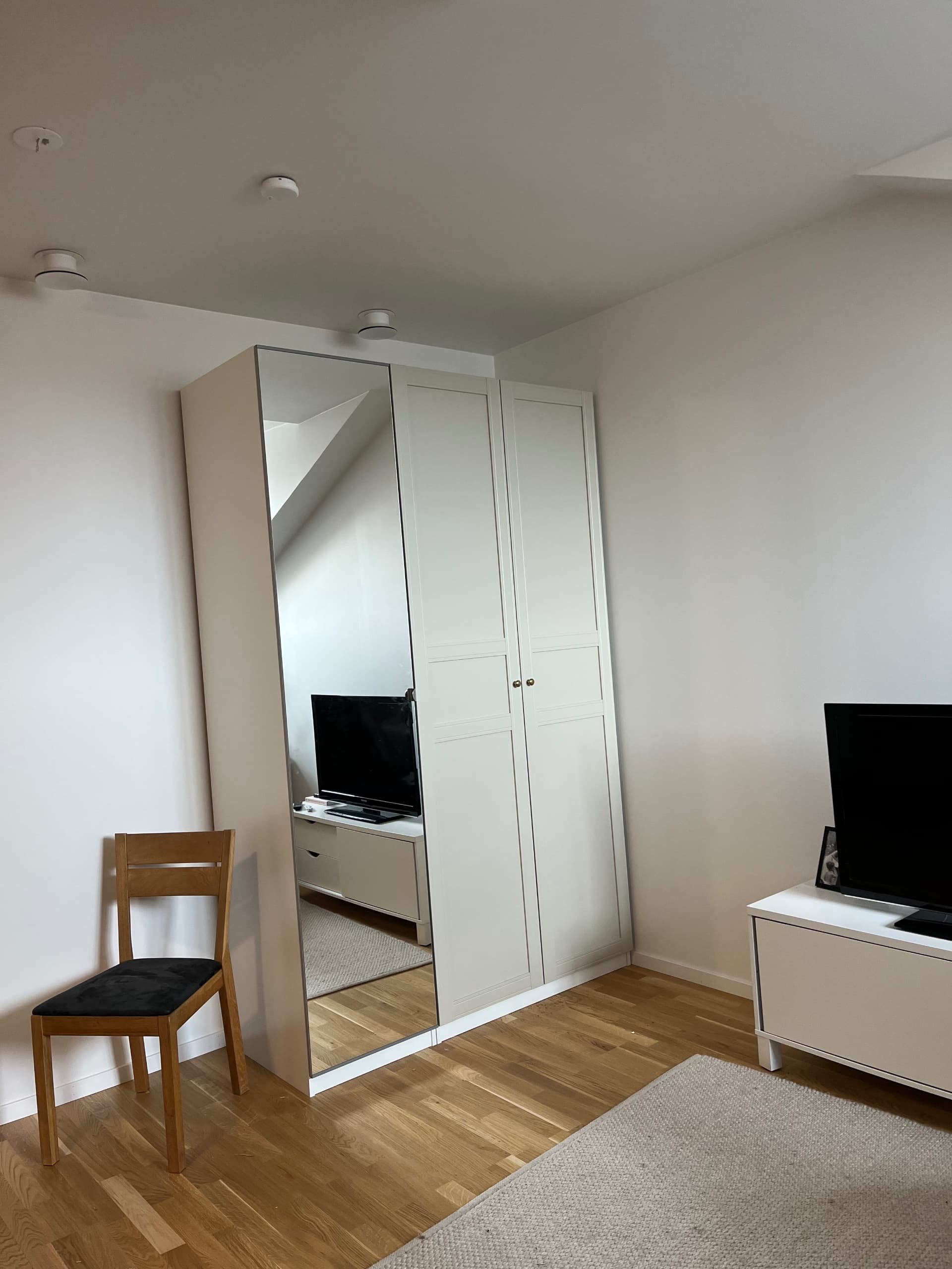 PAX / FLISBERGET wardrobe combination, white/light beige, 150x60x236 cm