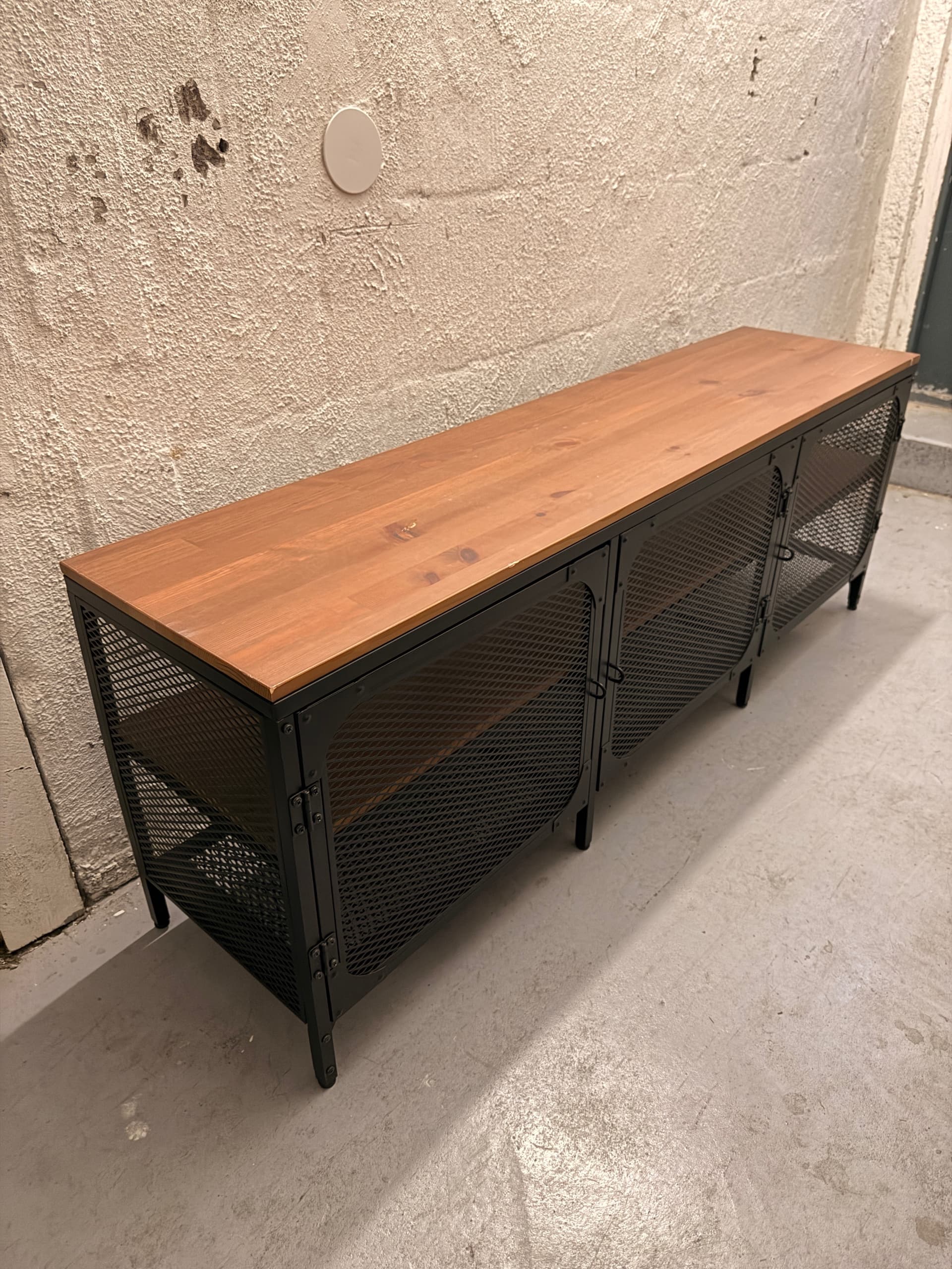 FJÄLLBO TV bench, black, 150x36x54 cm