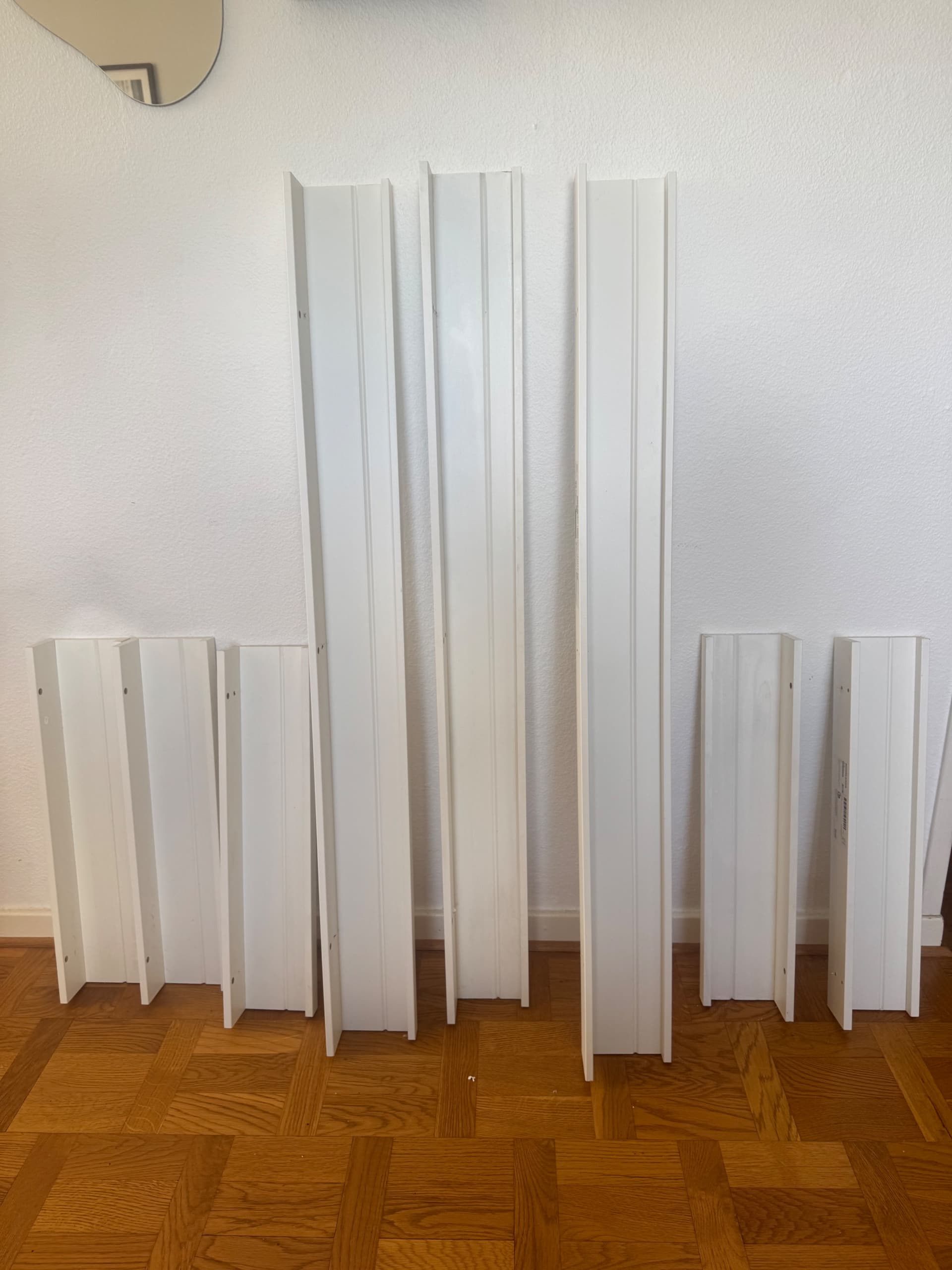 8 ST MOSSLANDA picture ledge, white, 115 cm
