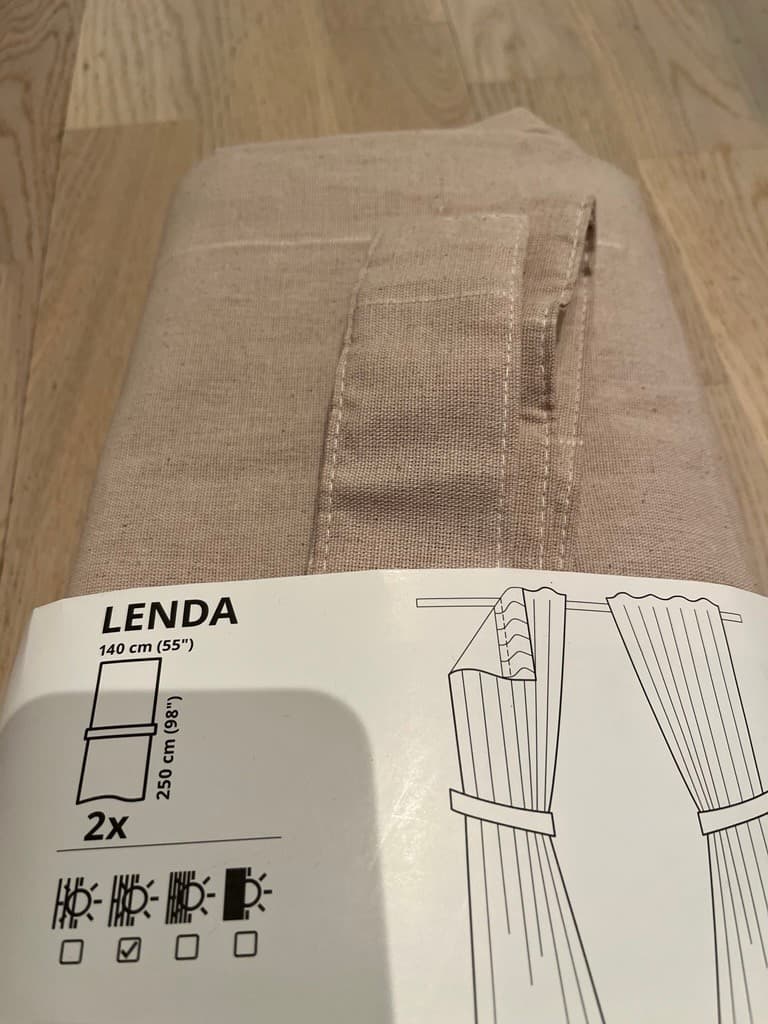 LENDA curtains with tie-backs, 1 pair, light pink/with heading tape, 140x250 cm