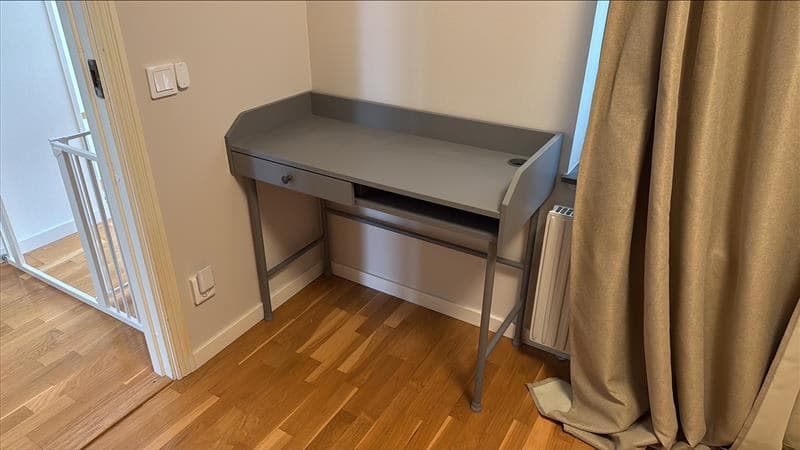 HAUGA desk, grey, 100x45 cm