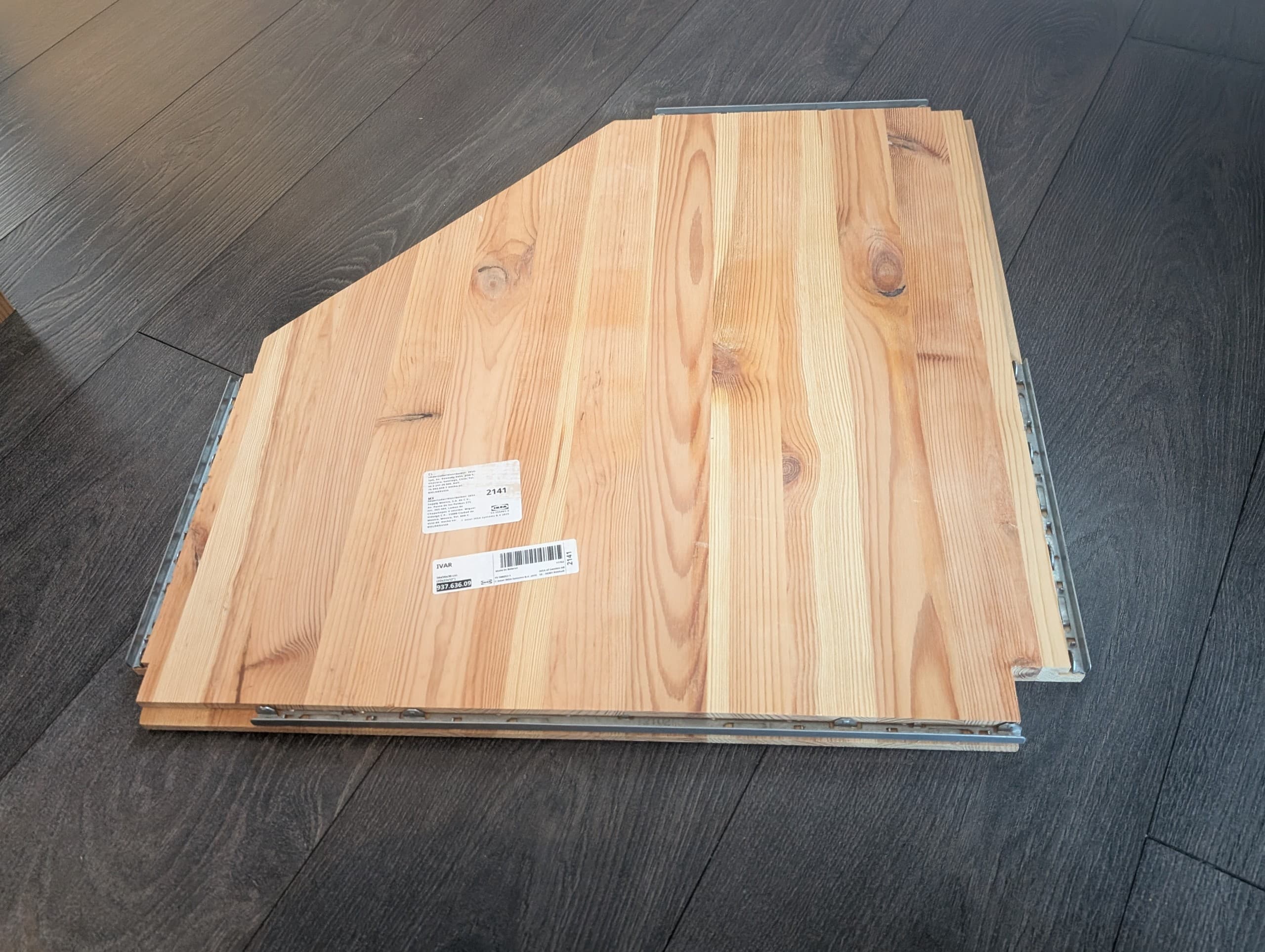 IVAR corner shelf, pine, 76x76x50 cm