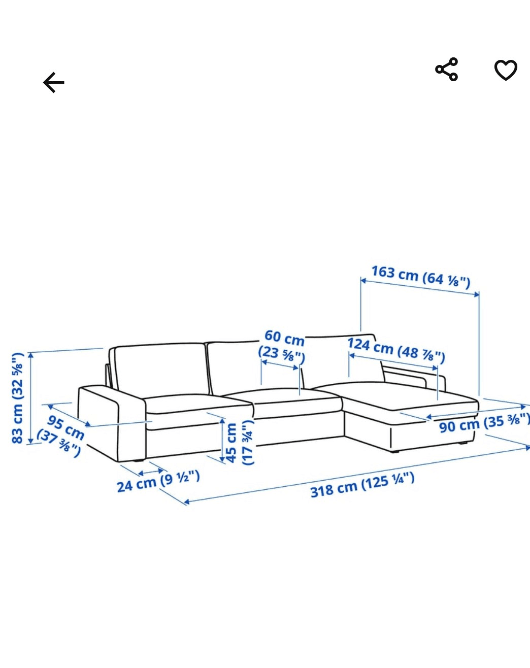 KIVIK 4-seat sofa with chaise longue, Tibbleby beige/grey