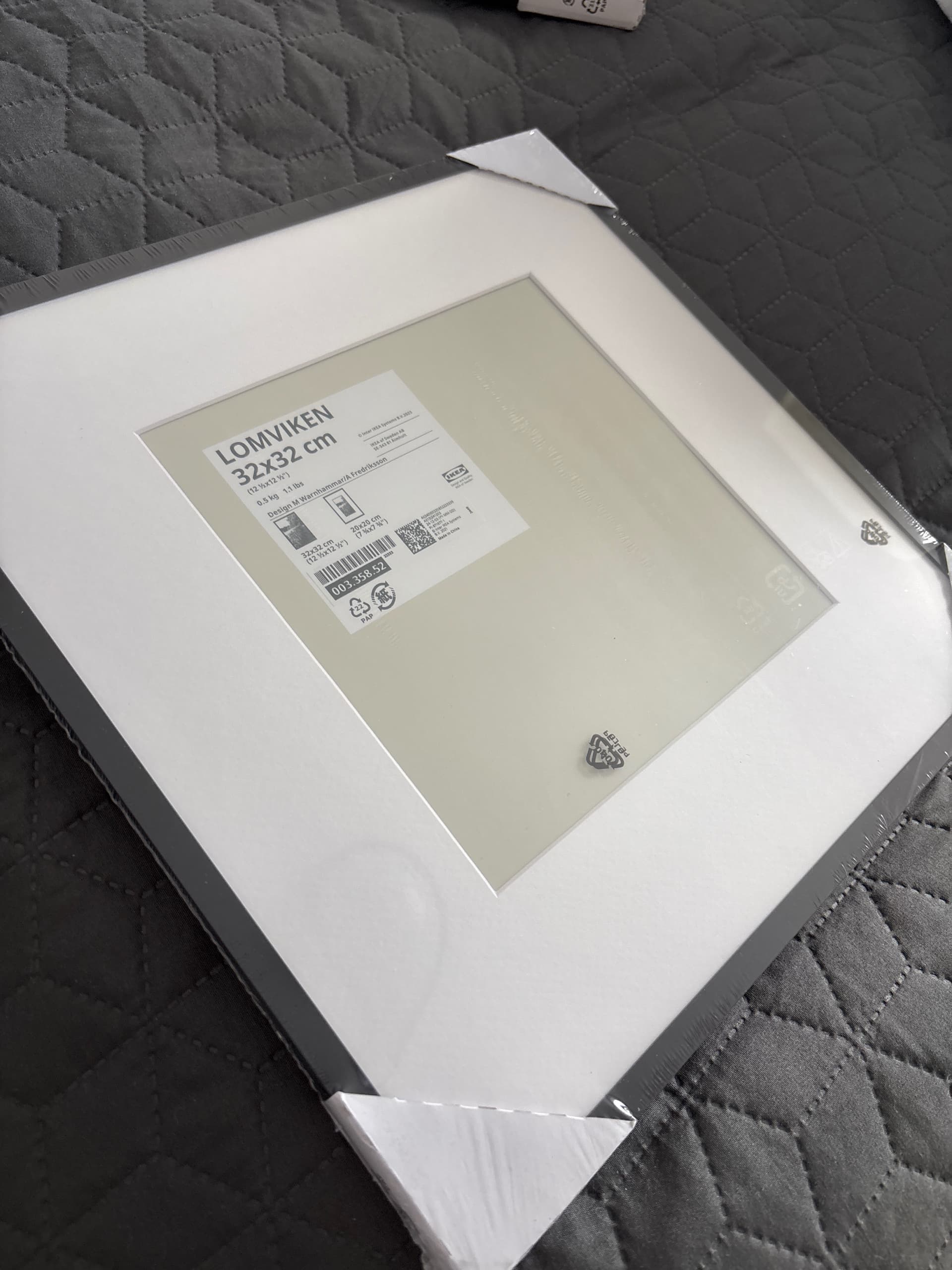 LOMVIKEN frame, black, 32x32 cm