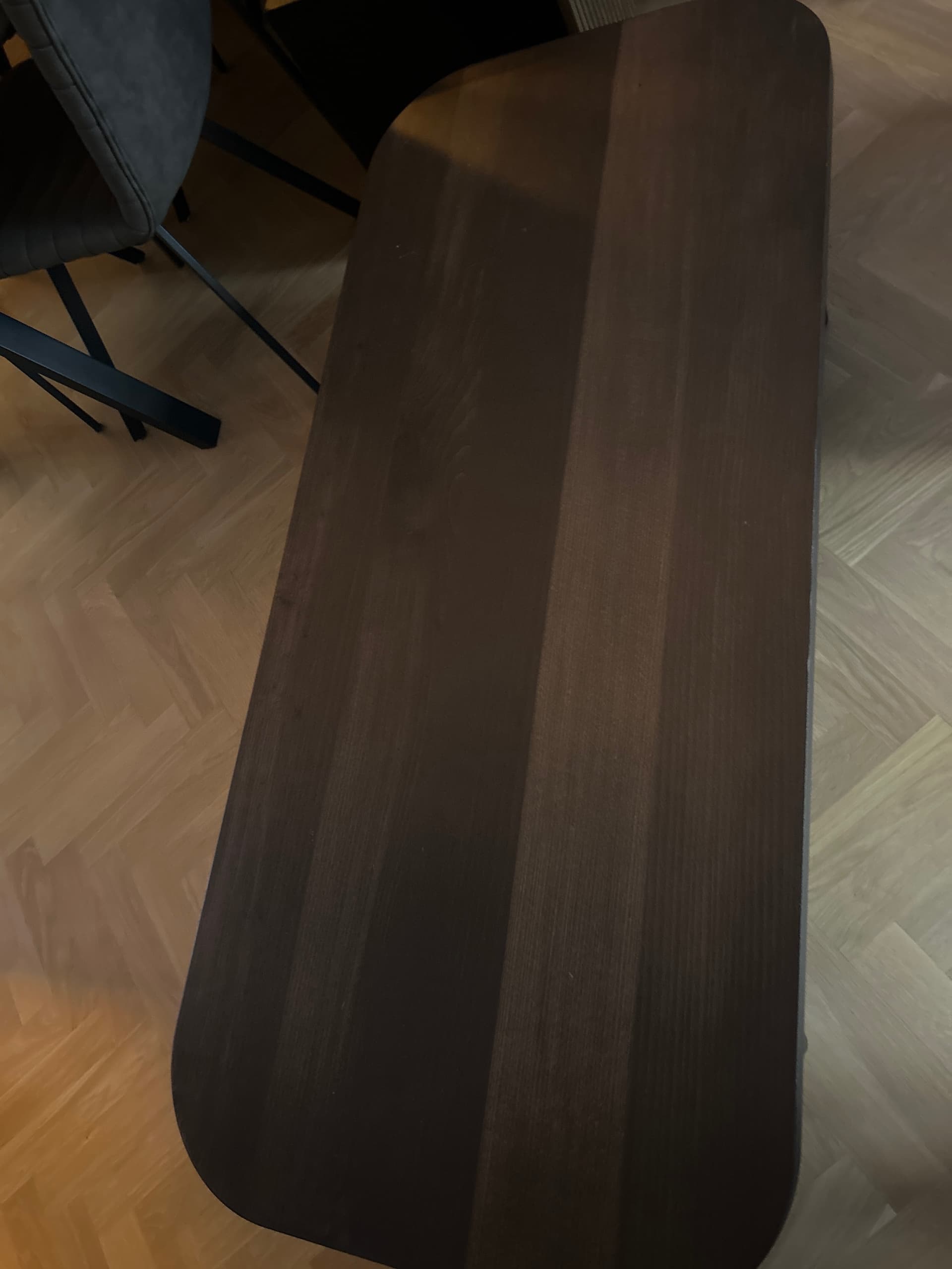 LISTERBY soffbord, mörkbrun bokfaner, 140x60 cm