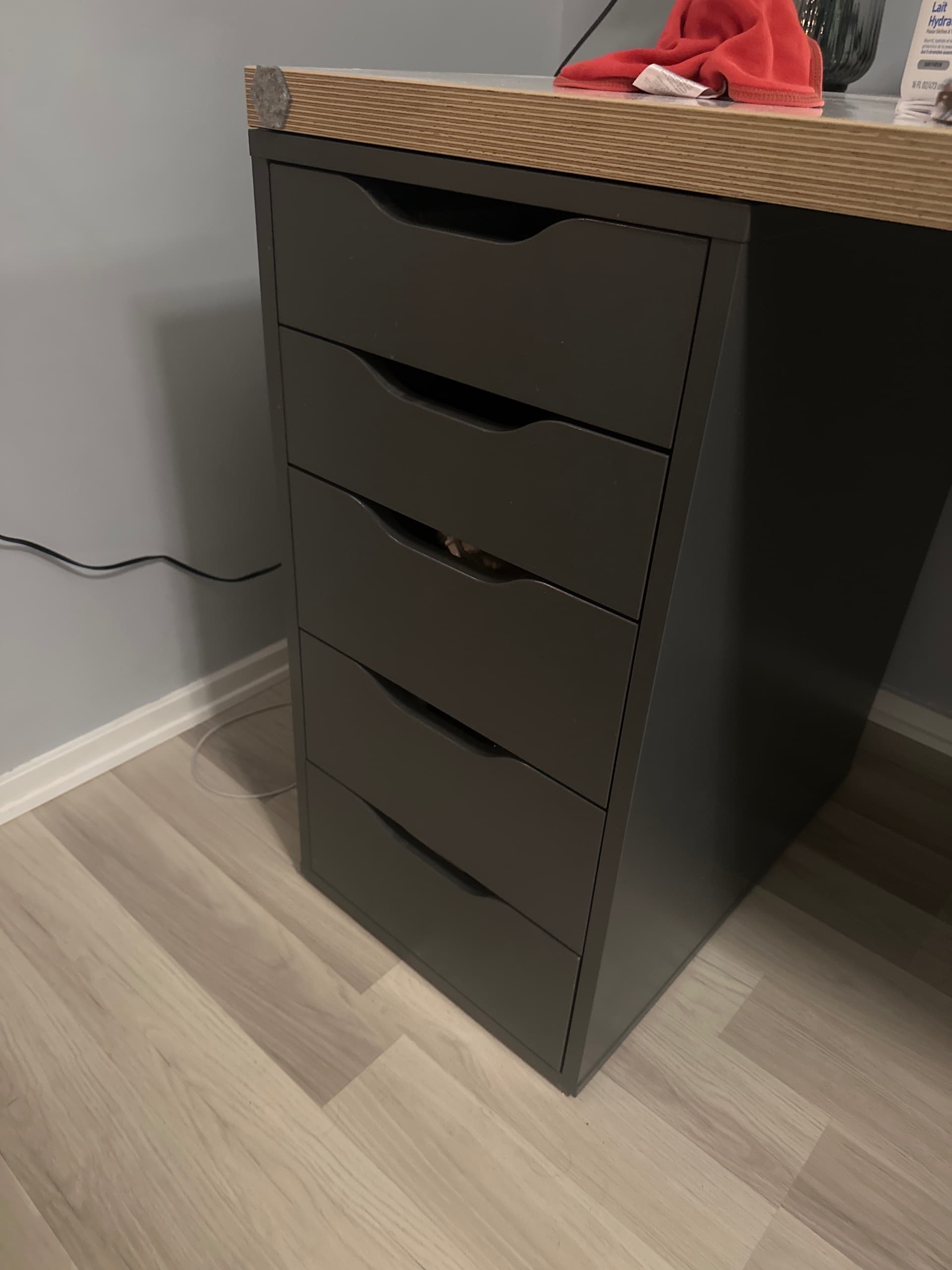 ALEX drawer unit, dark grey, 36x70 cm