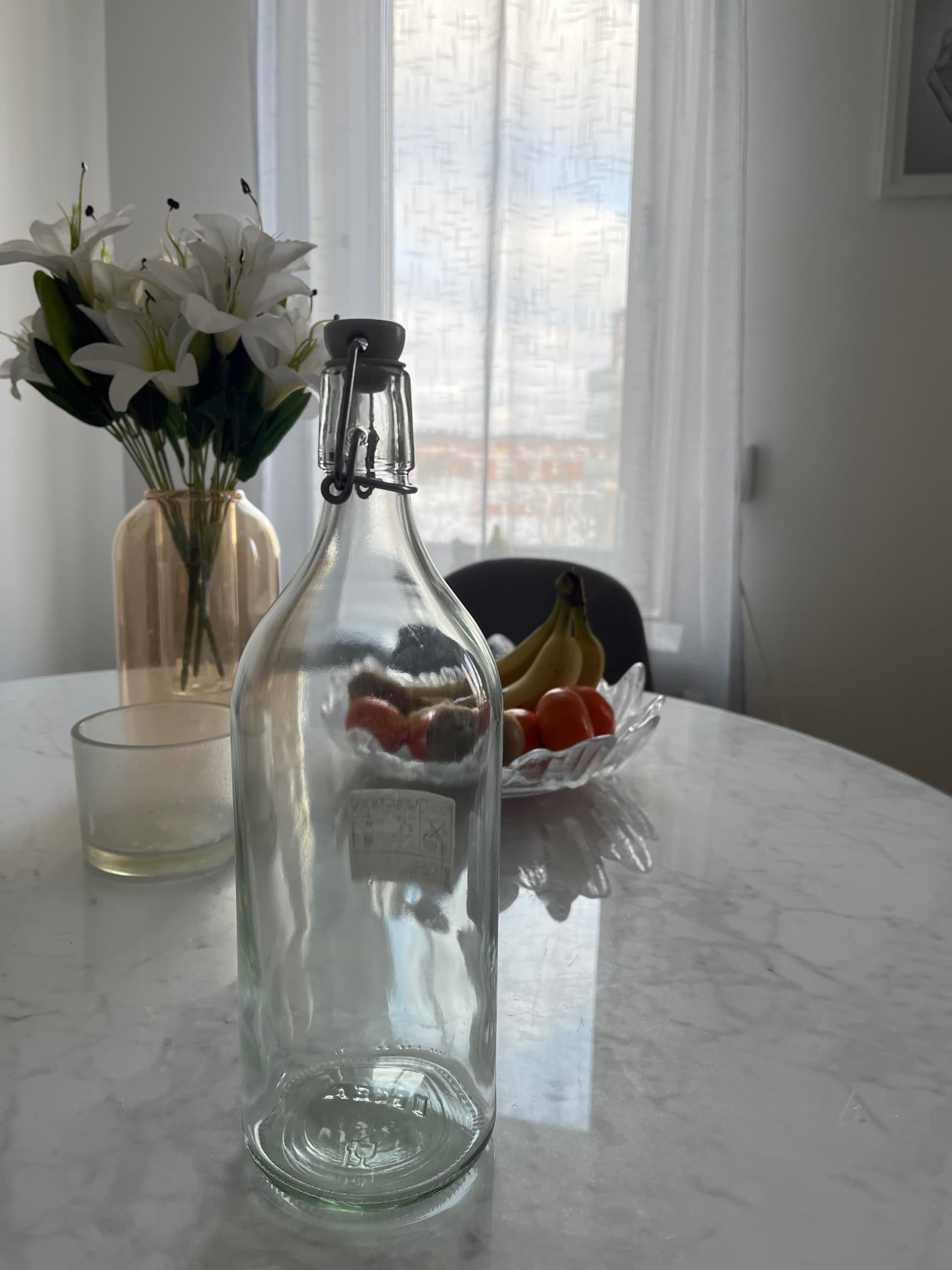 KORKEN Flaska med kork, klarglas, Höjd: 29 cm