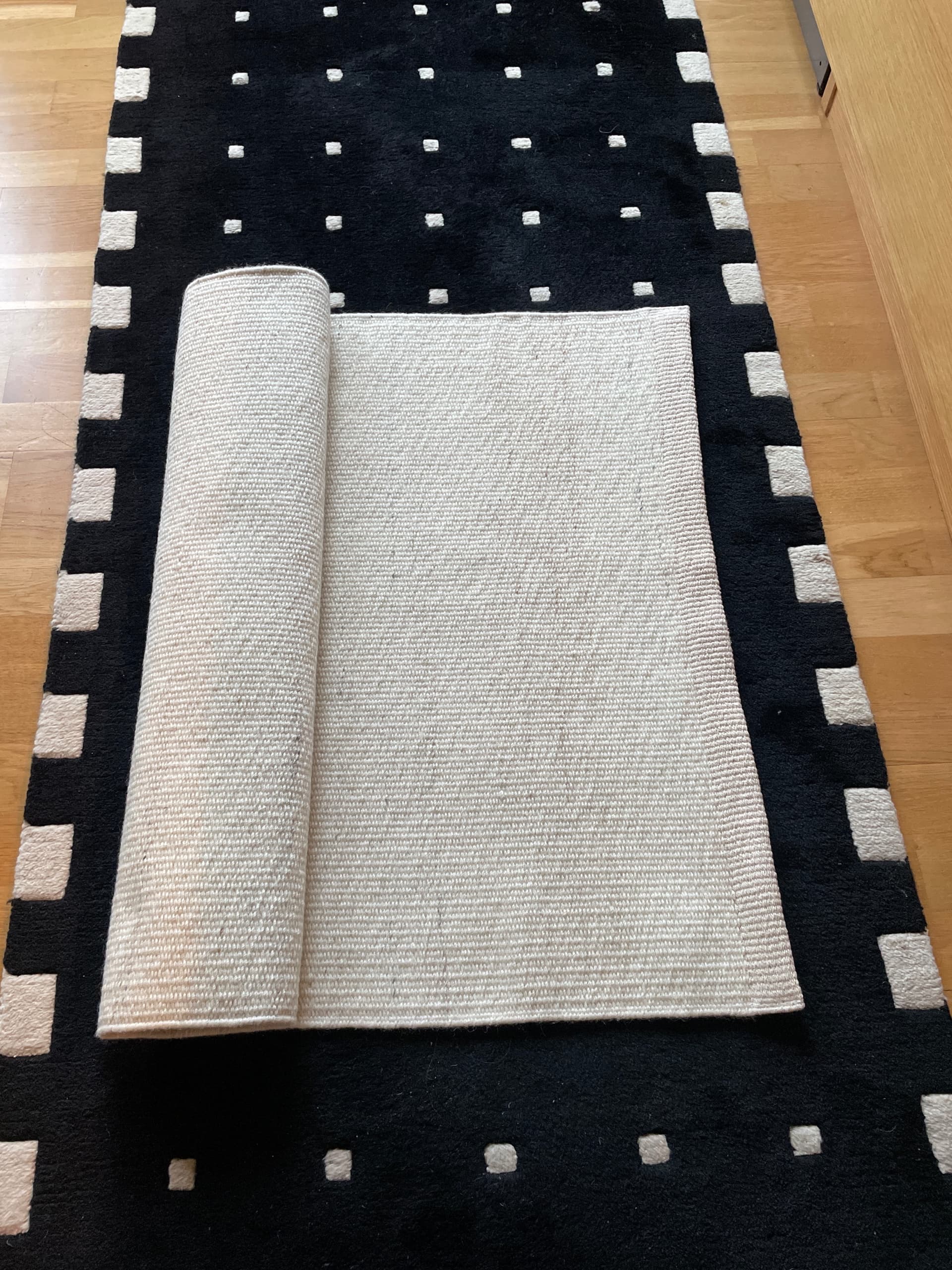 TIDTABELL rug, flatwoven, beige, 80x200 cm